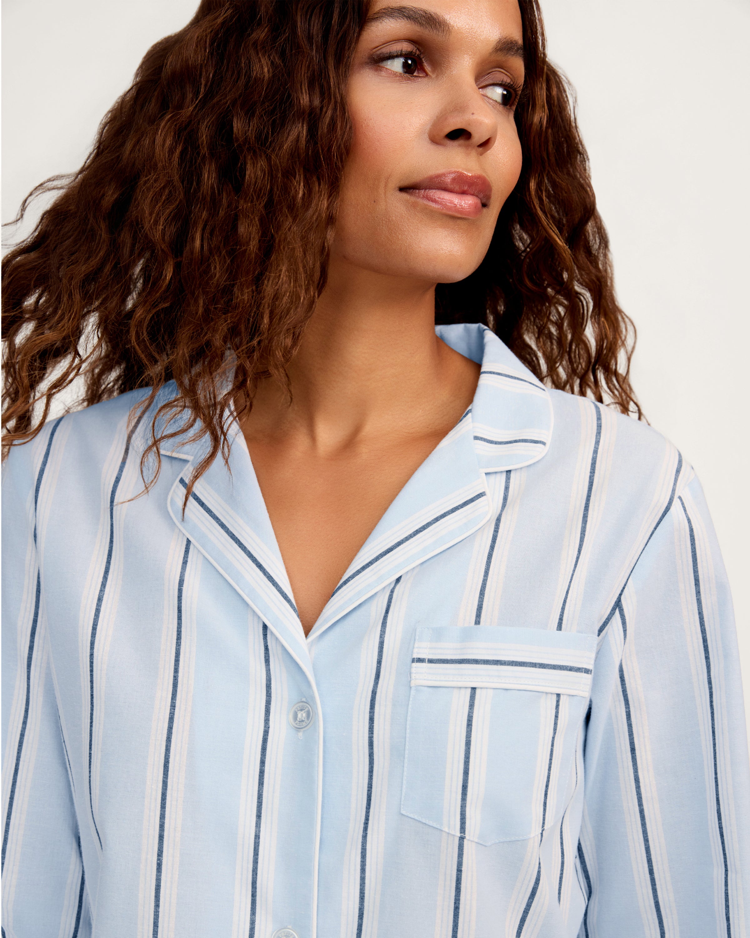 Women's Twill Nightshirt in Coastal Stripe