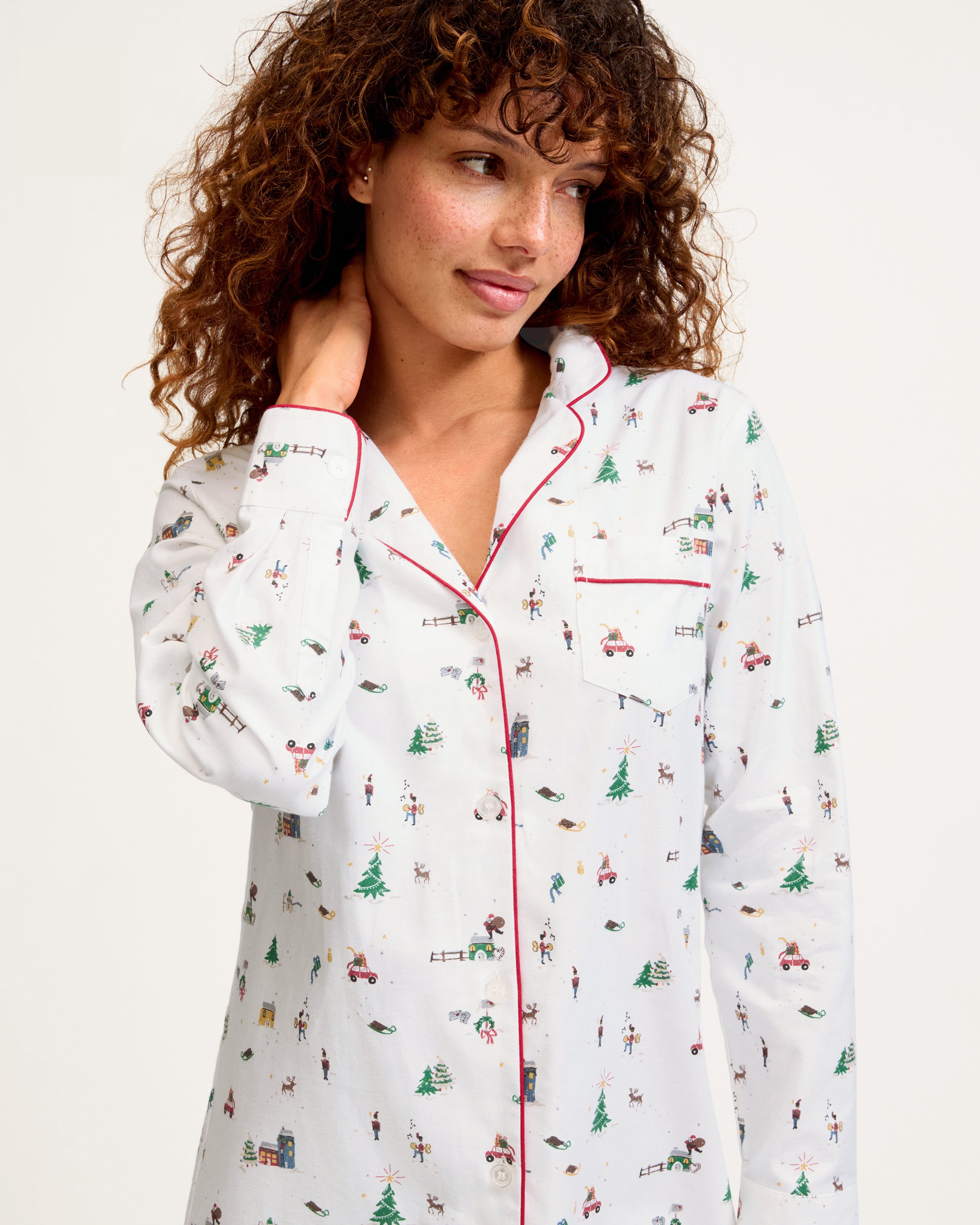 Women's Twill Nightshirt in Holiday Town