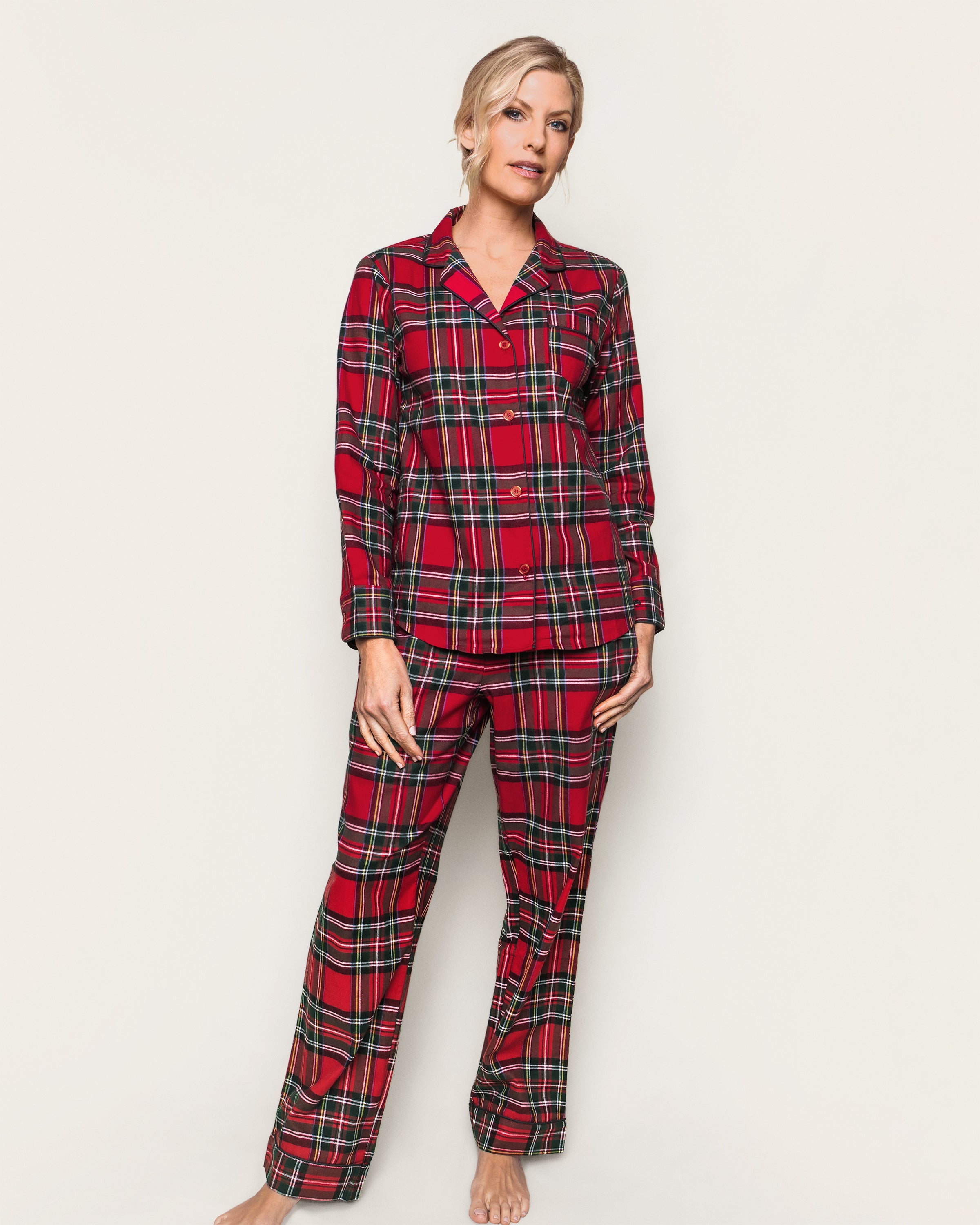 Women's Brushed Twill Pajama Set in Imperial Tartan