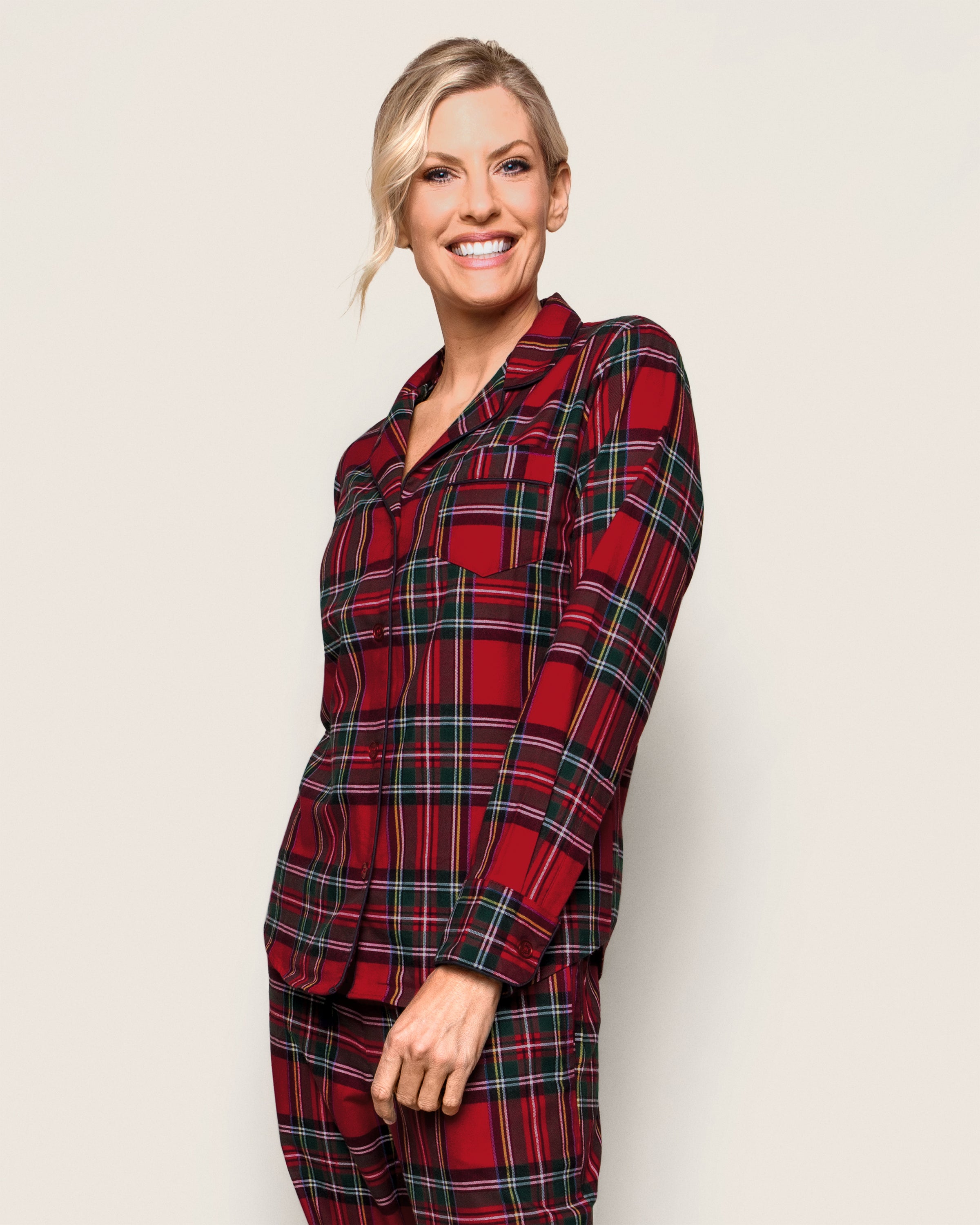 Women's Brushed Twill Pajama Set in Imperial Tartan