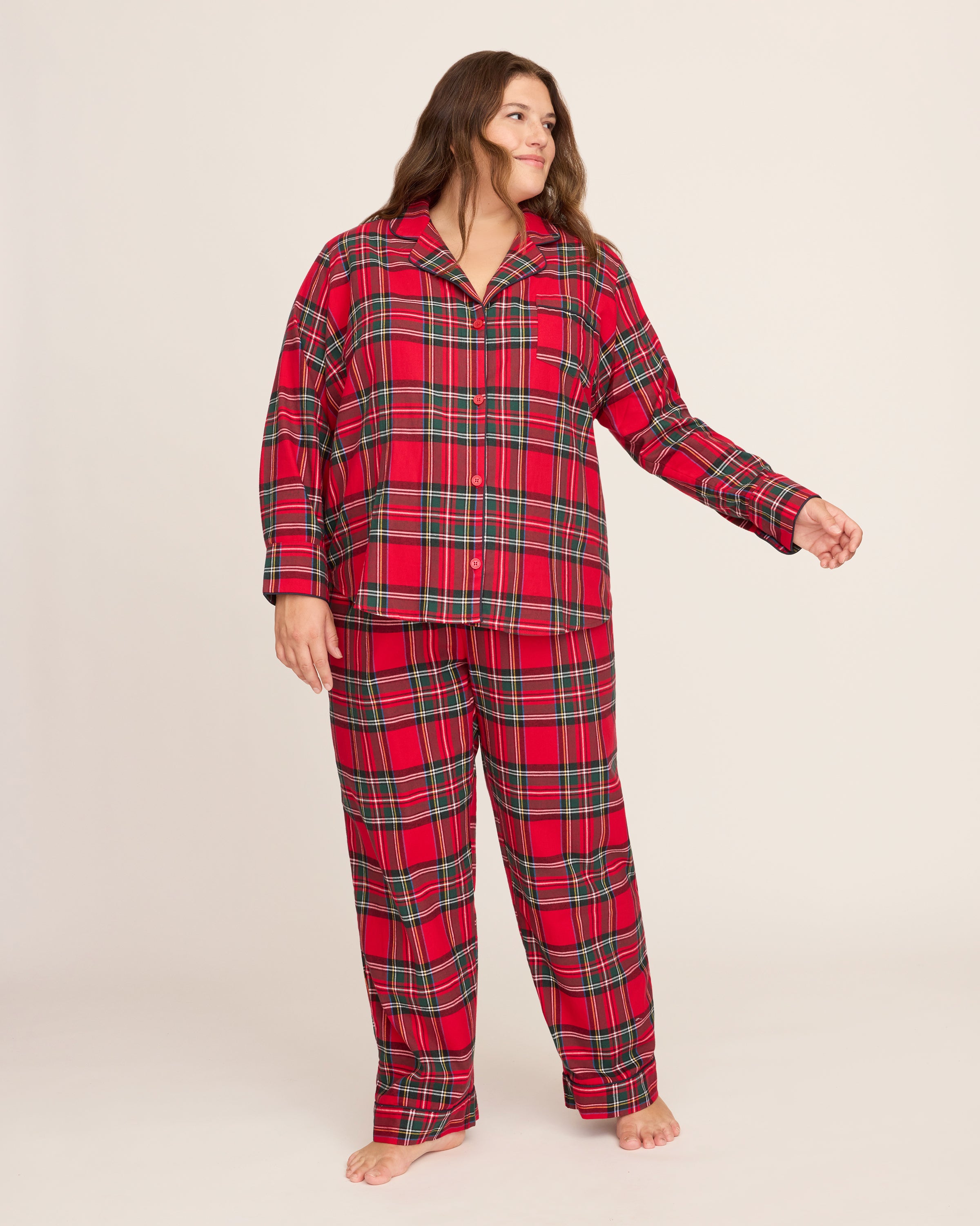 Women's Brushed Twill Pajama Set in Imperial Tartan