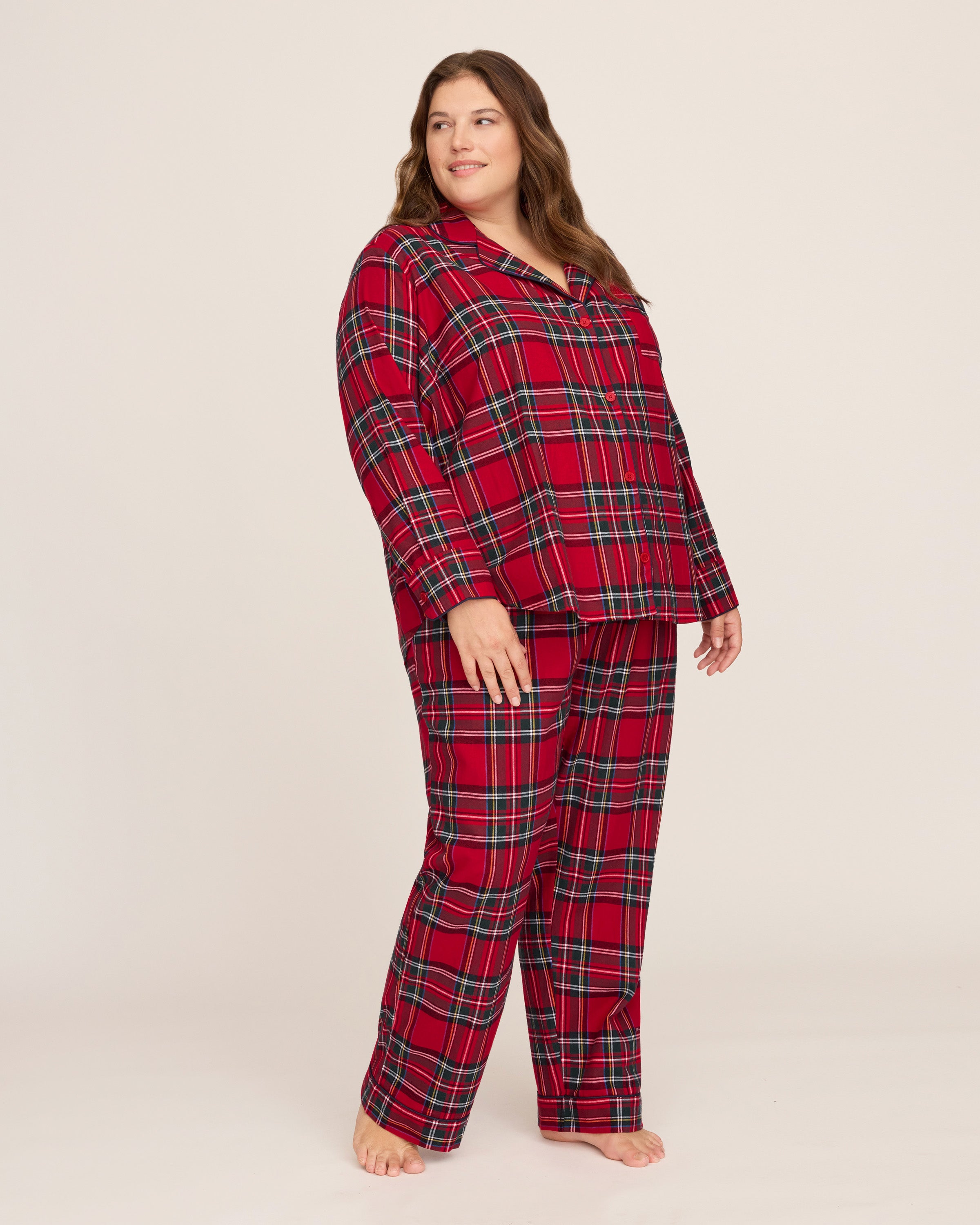 Women's Brushed Twill Pajama Set in Imperial Tartan