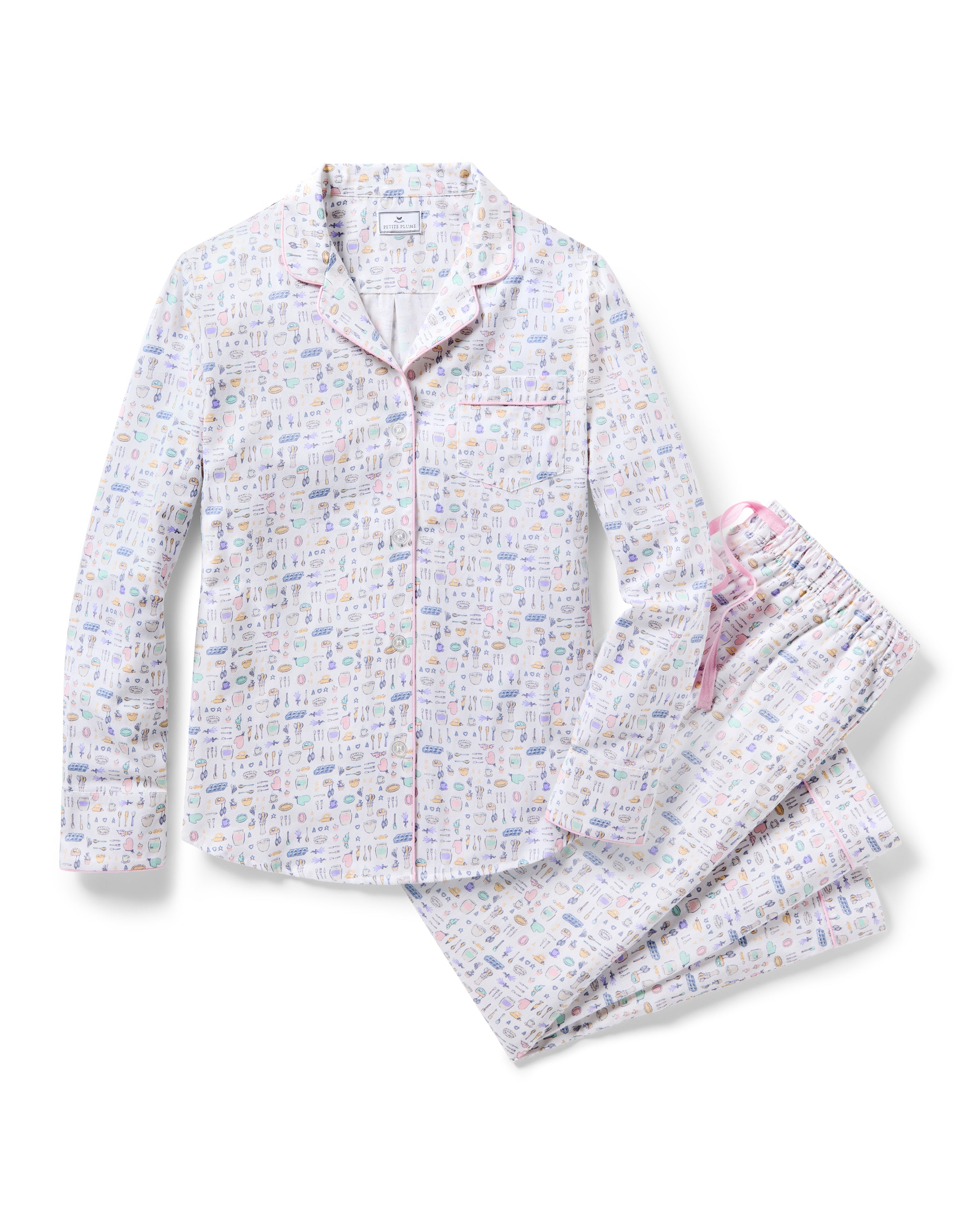 Women's Twill Pajama Set in Baking Spirits Bright