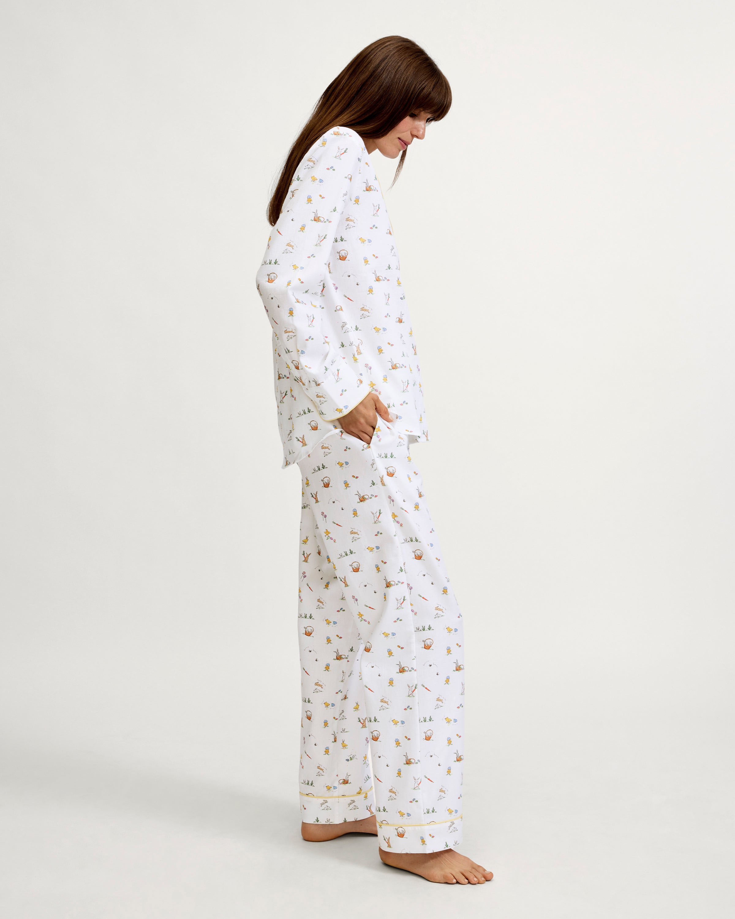 Women's Twill Pajama Set in Easter Frolic