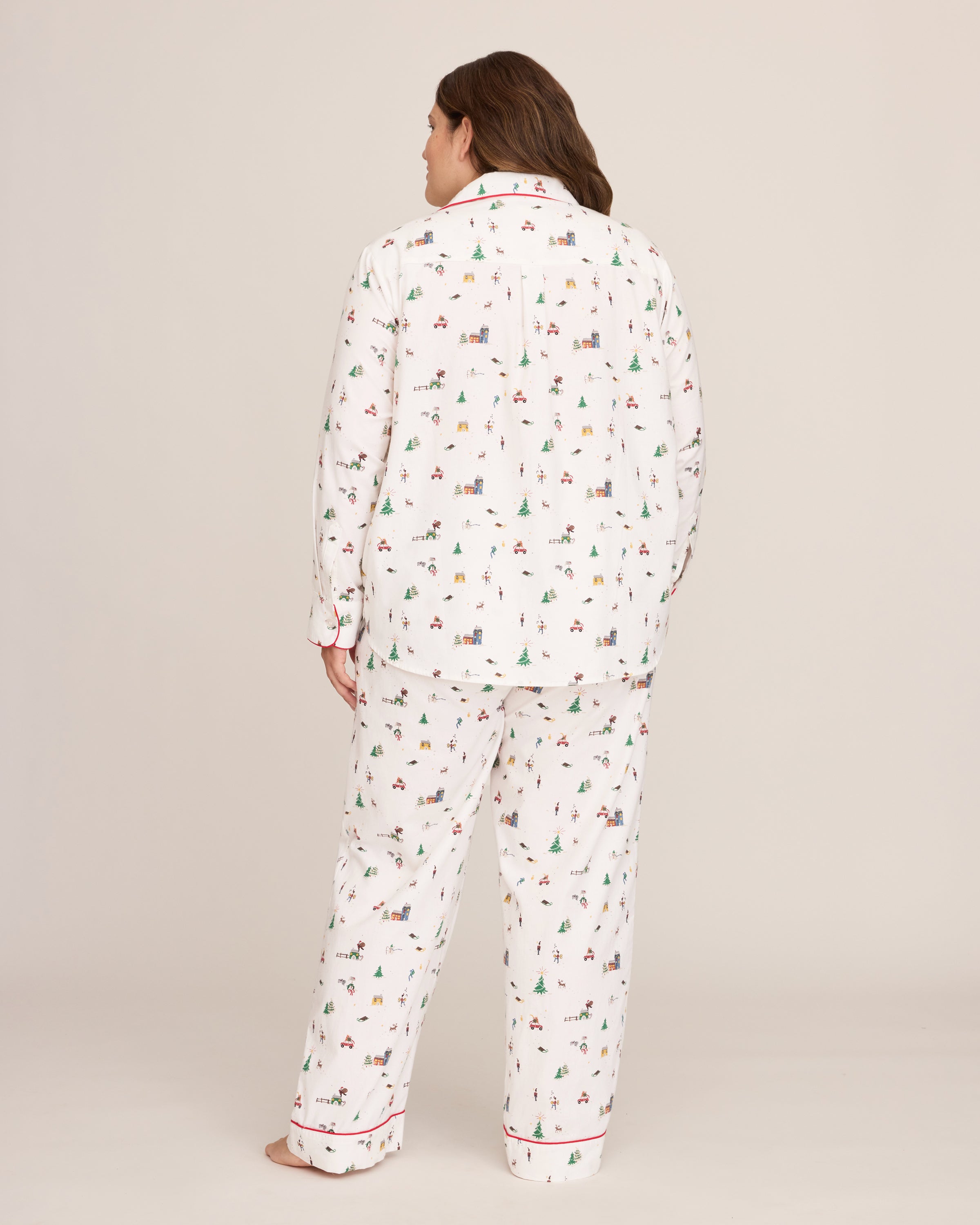 Women's Twill Pajama Set in Holiday Town