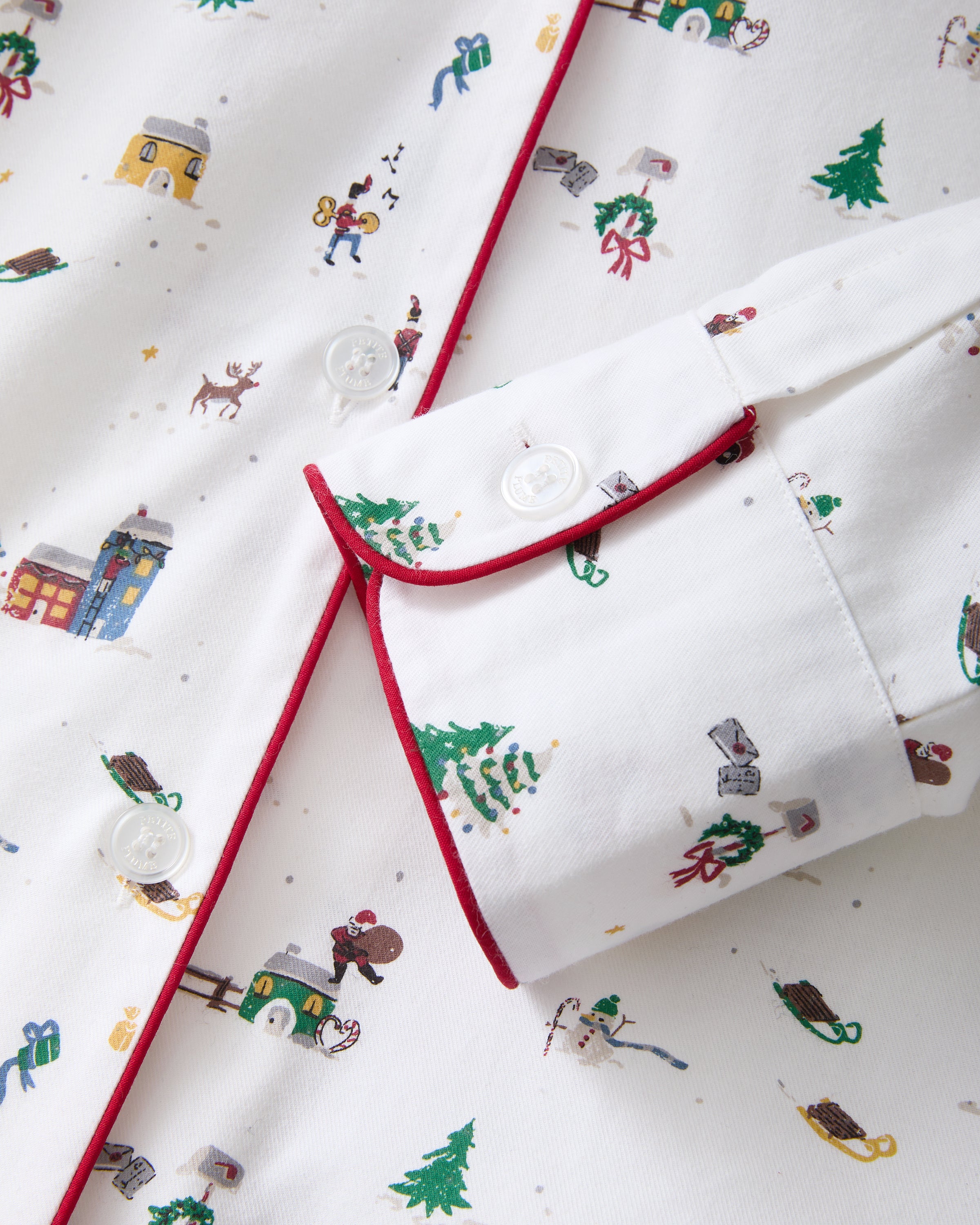 Women's Twill Pajama Set in Holiday Town