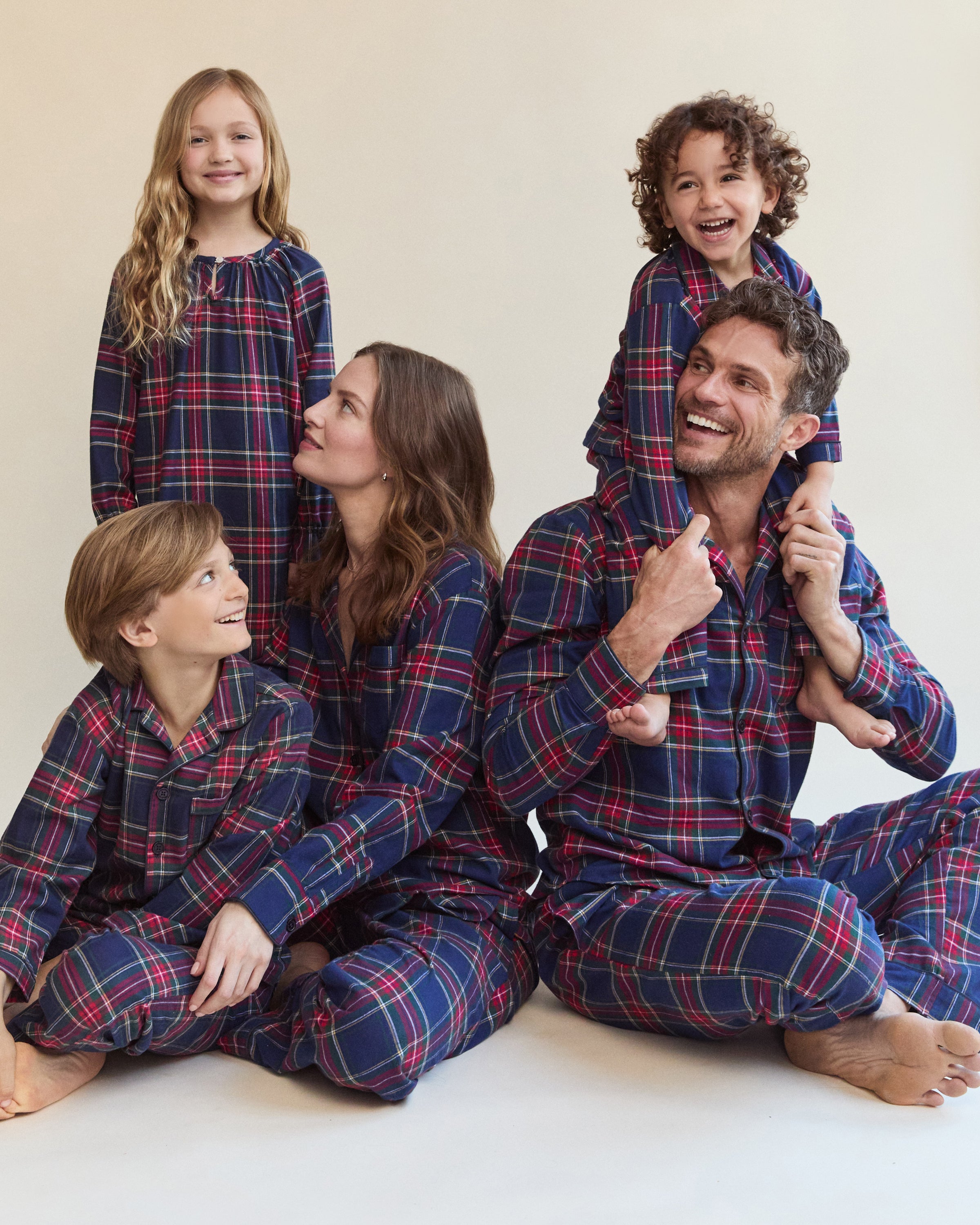 Women's Brushed Twill Pajama Set in Windsor Tartan