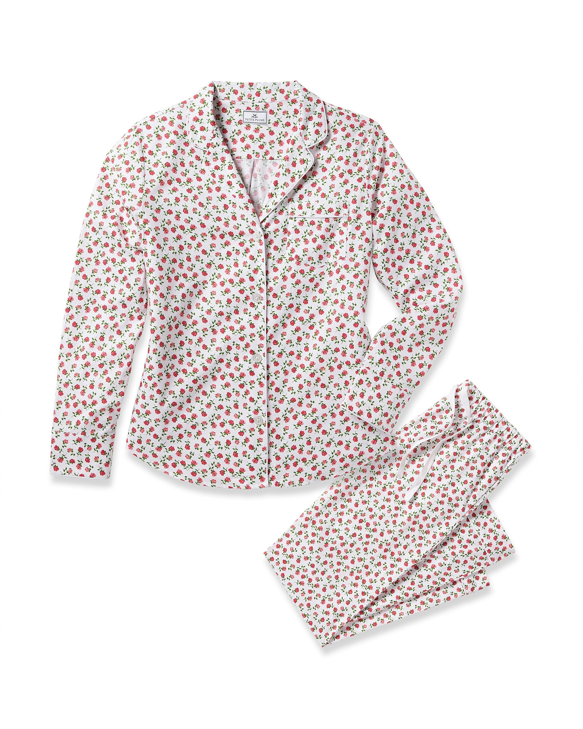 Women's Twill Pajama Set in Petite Petals in Petite Petals#Colorway_Petite Petals
