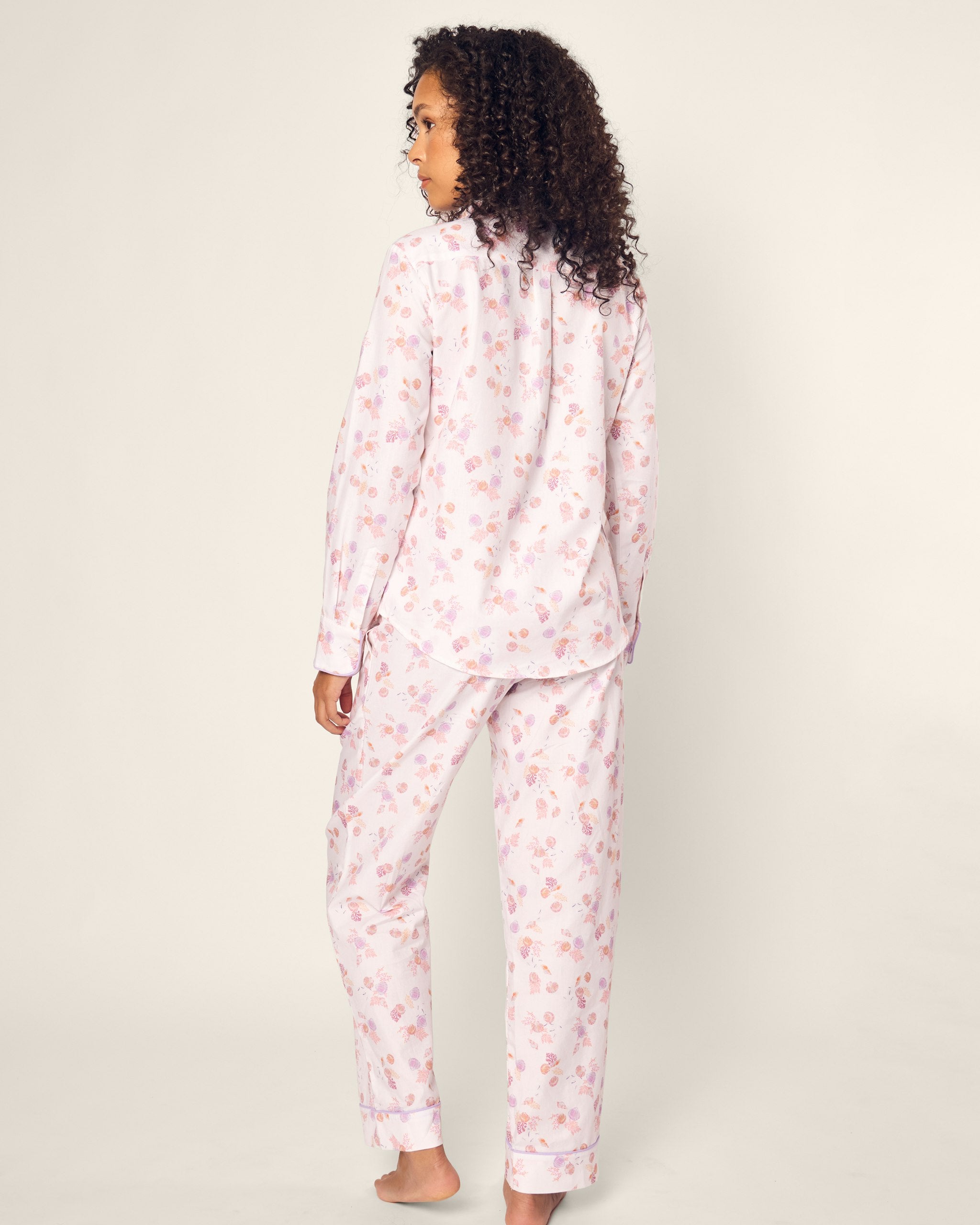 Women's Twill Pajama Set in Bateau in Seashell Splendor#Color_Seashell Splendor