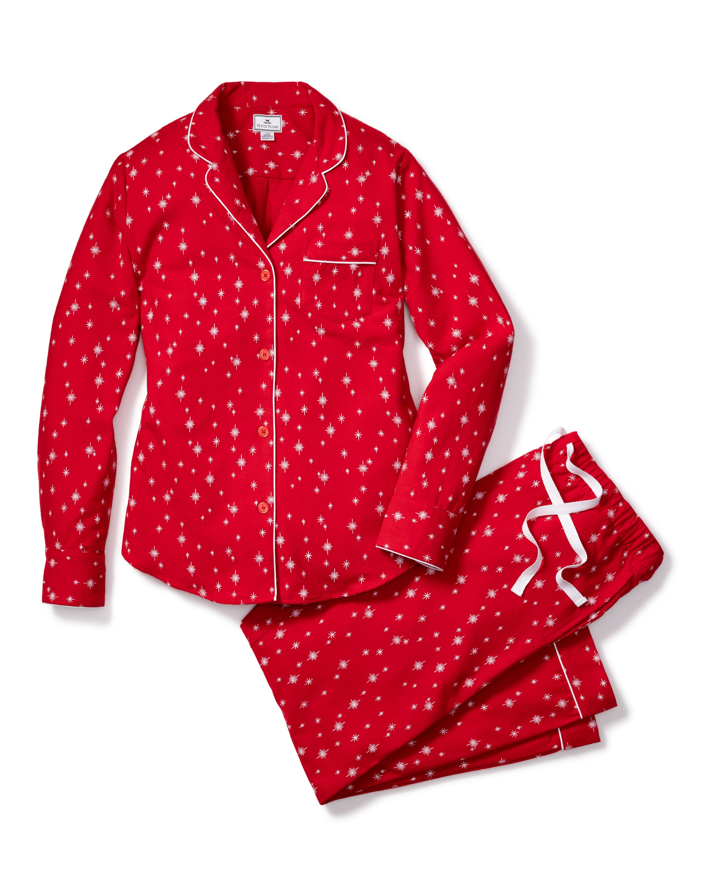 Women s Flannel Pajama Set in Starry Night Petite Plume