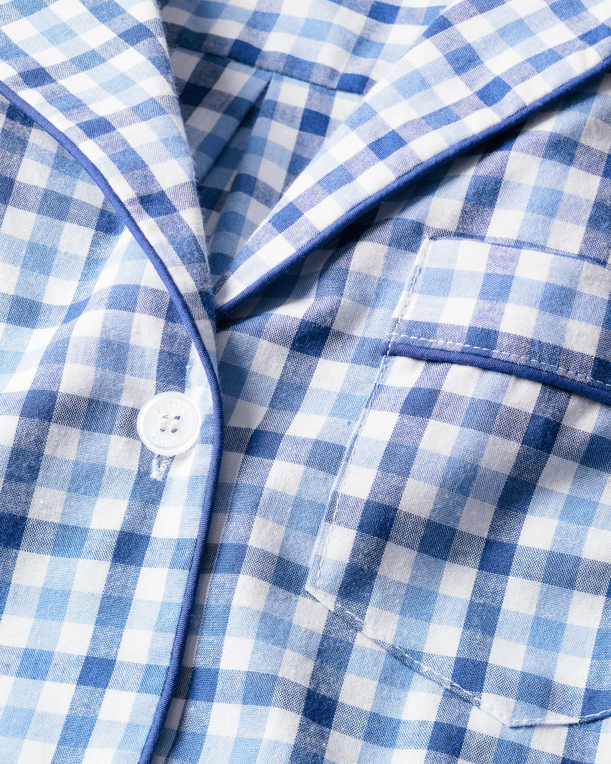 Women's Twill Pajama Set in Pink Gingham in Royal Blue Gingham#Colorway_Royal Blue Gingham