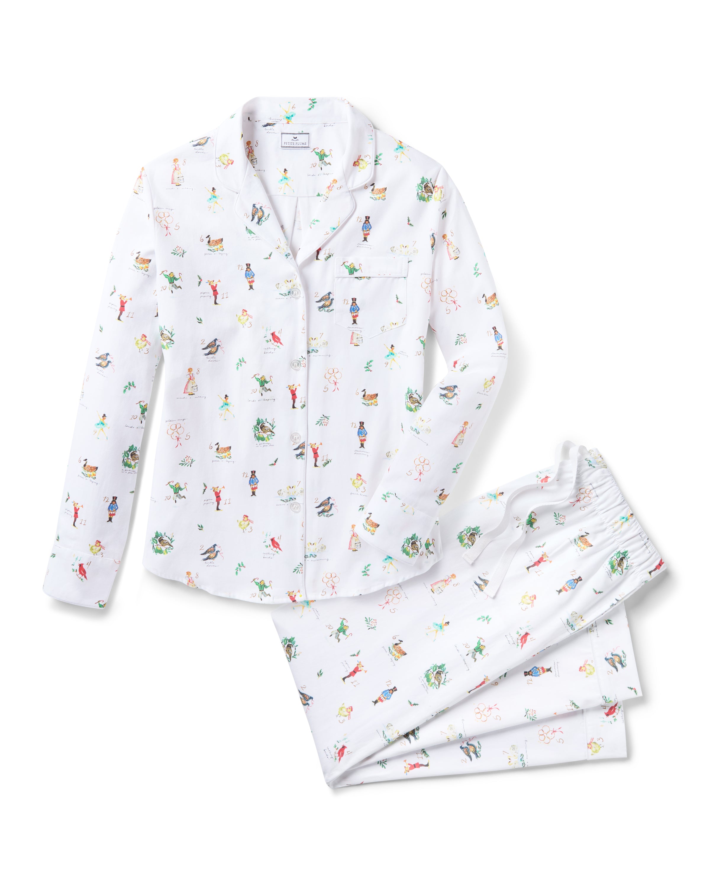 Women's Twill Pajama Set in 12 Days of Christmas