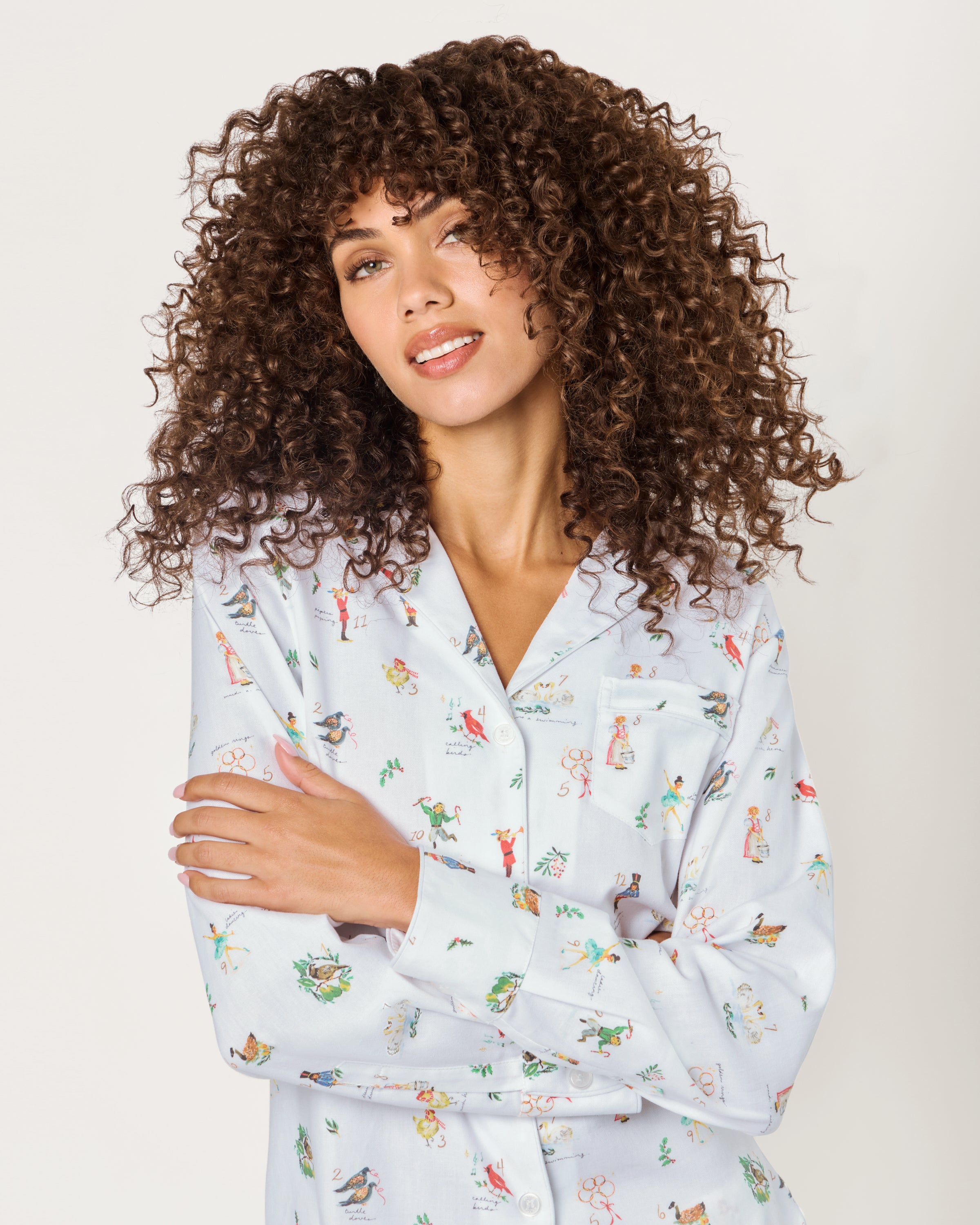 Women's Twill Pajama Set in 12 Days of Christmas