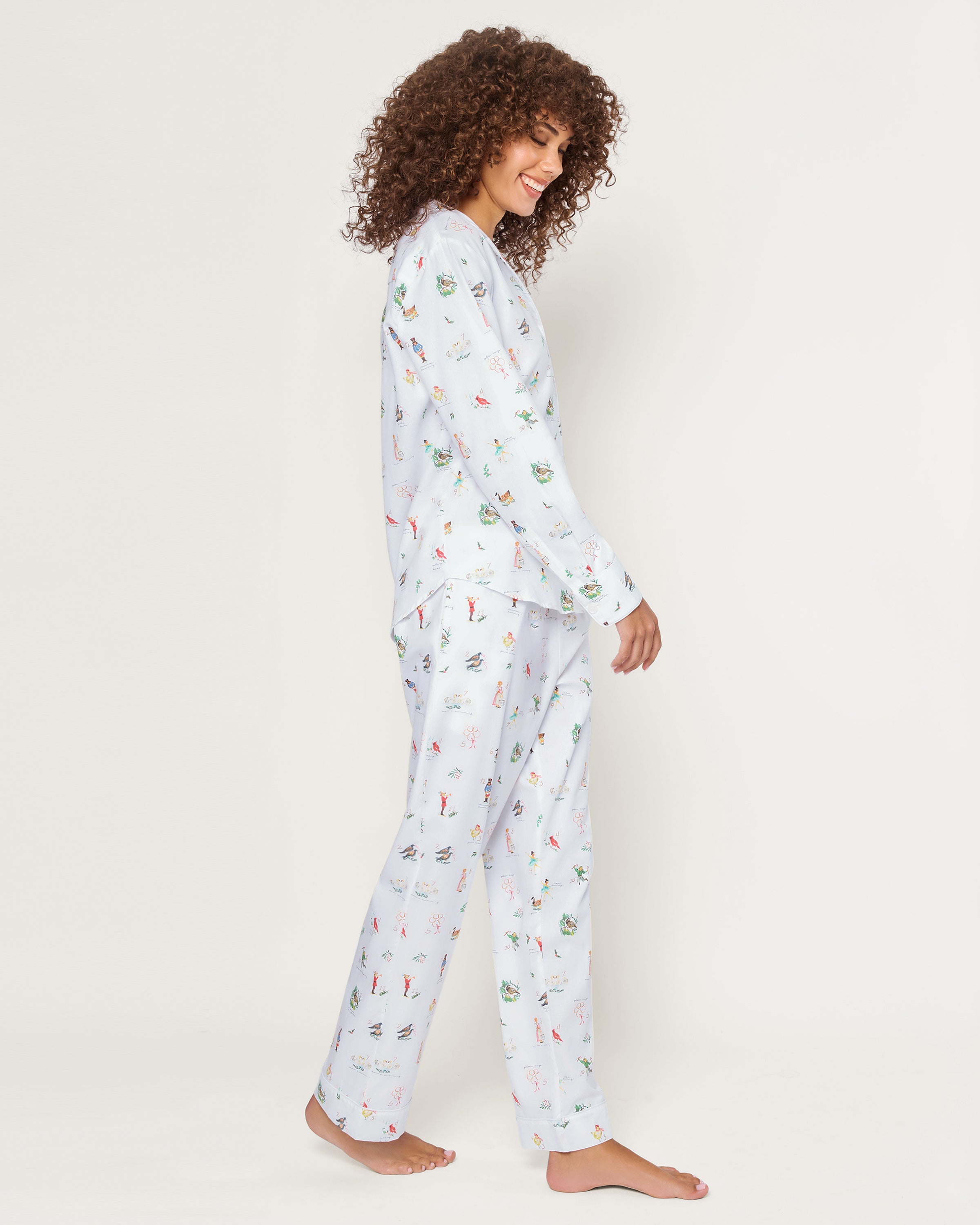 Women's Twill Pajama Set in 12 Days of Christmas