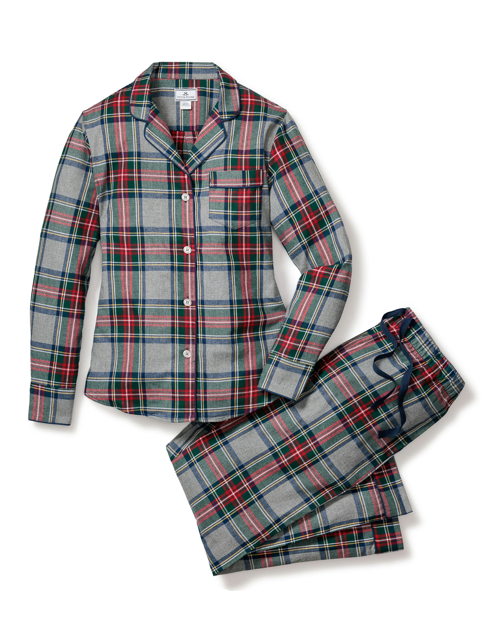 Women's Brushed Twill Pajama Set in Westminster Tartan