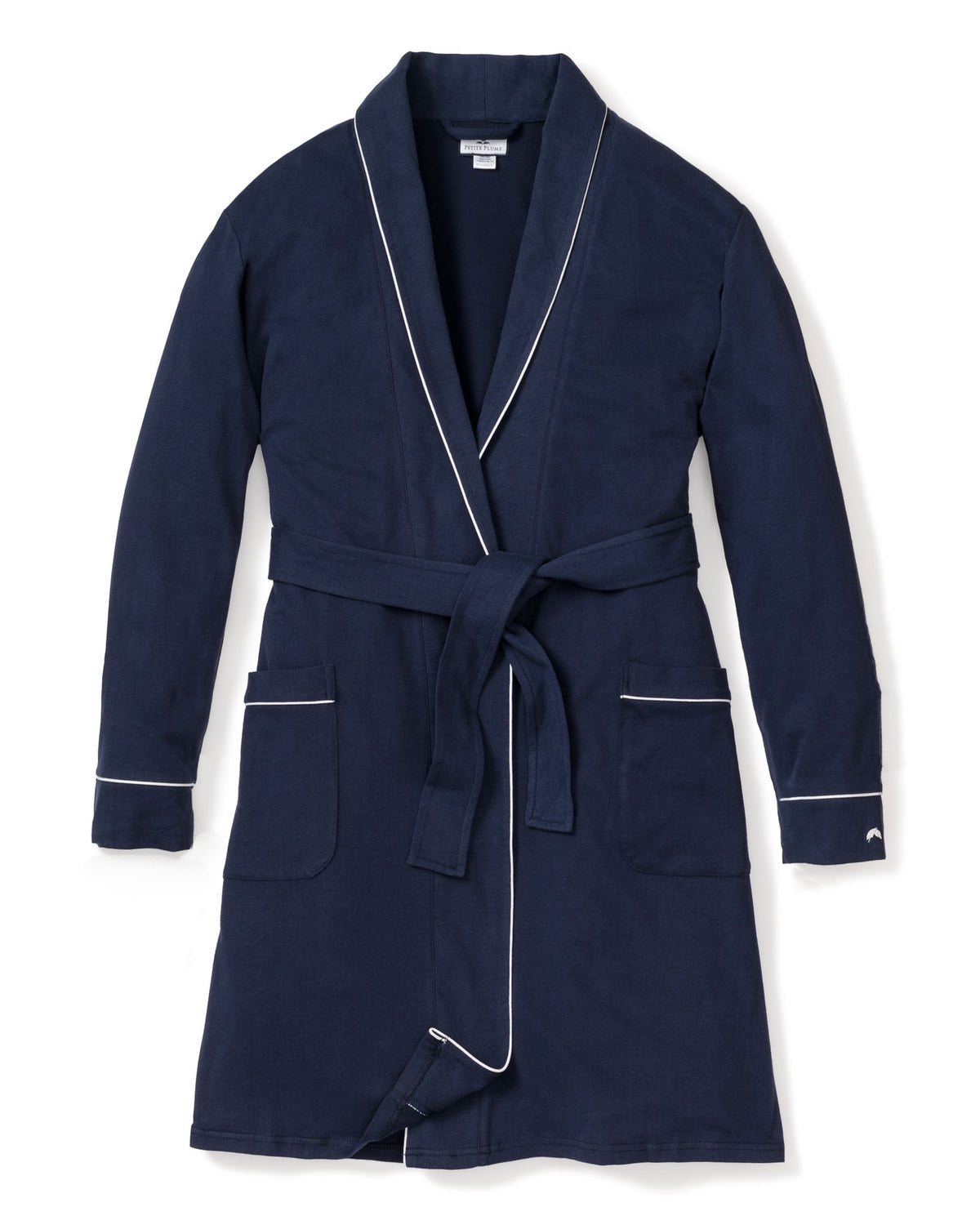 Short Robe Navy Women's Flannel Robe in Navy