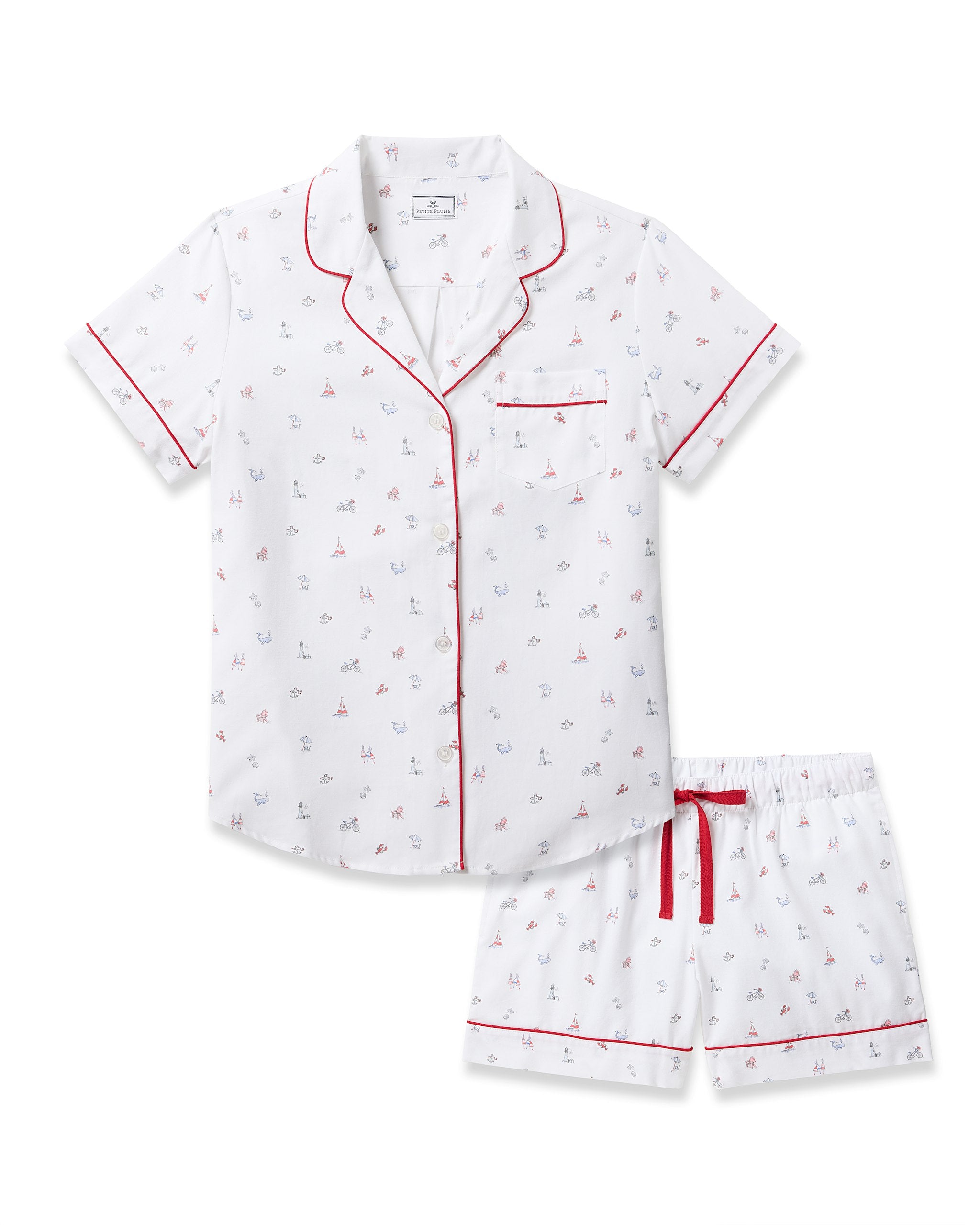 Women's Twill Short Sleeve Short Set in Coastal Charms in Coastal Charms#Color_Coastal Charms