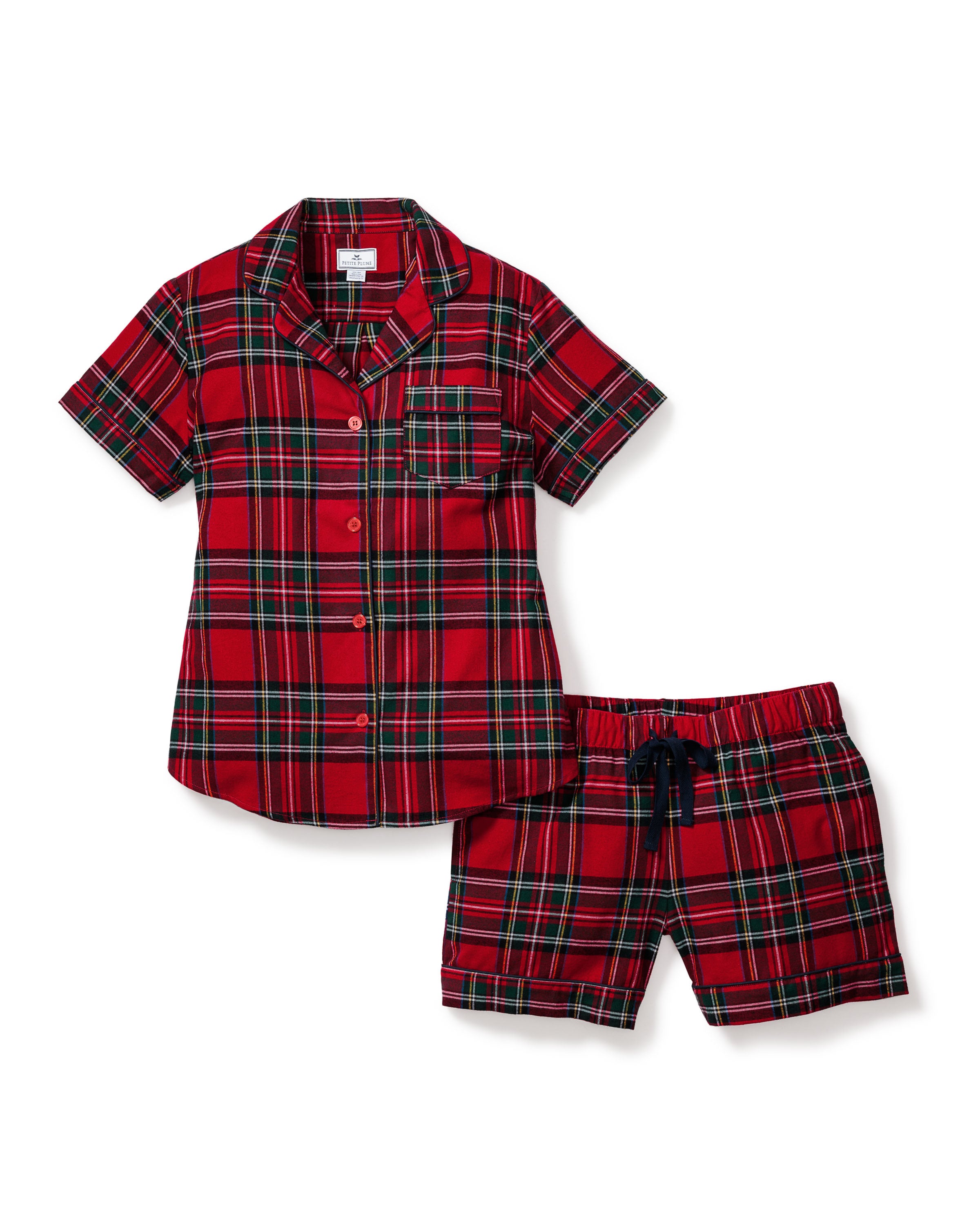 Women's Brushed Twill Short Sleeve Short Set in Imperial Tartan