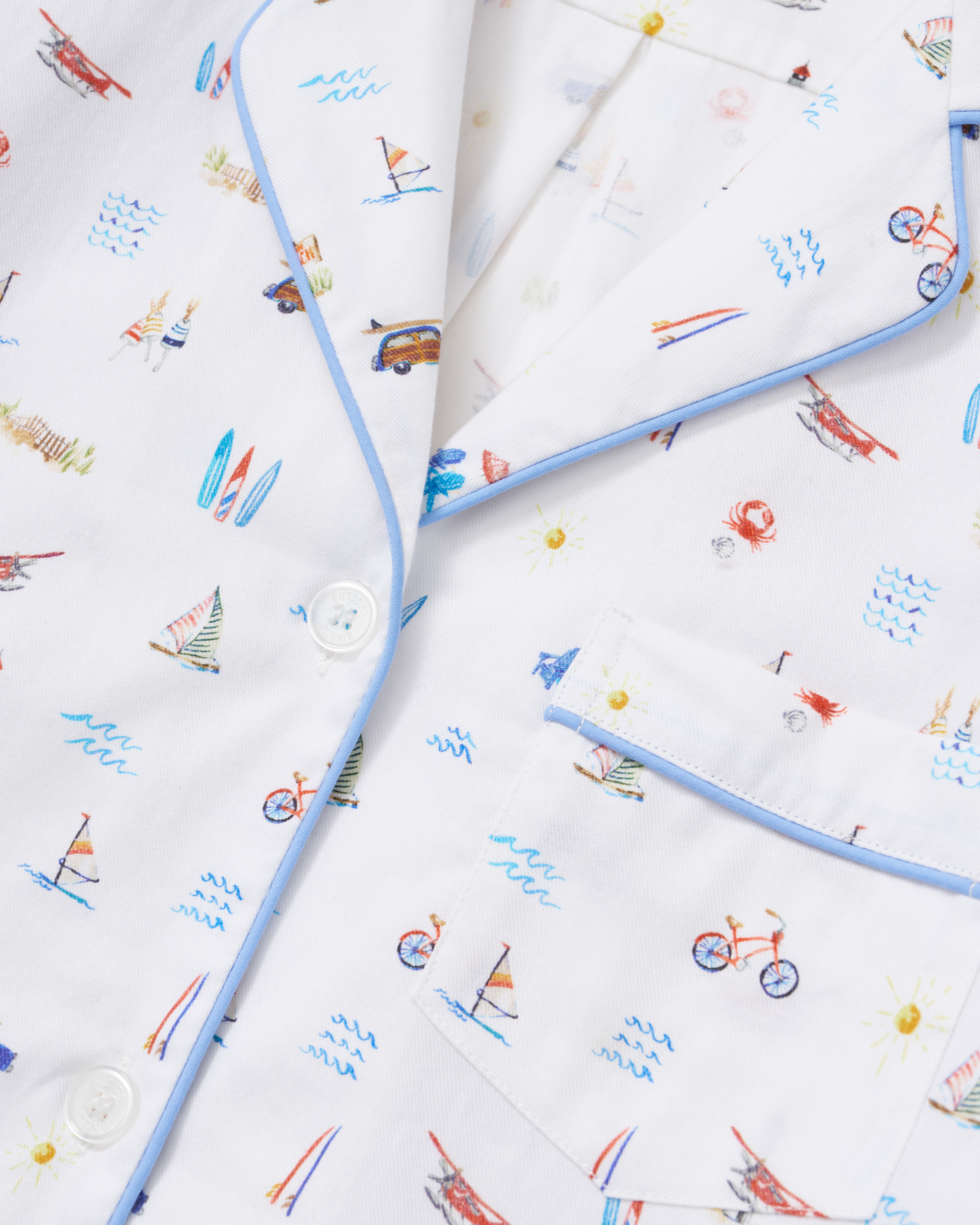 Women's Twill Short Sleeve Short Set in Summer Nostalgia