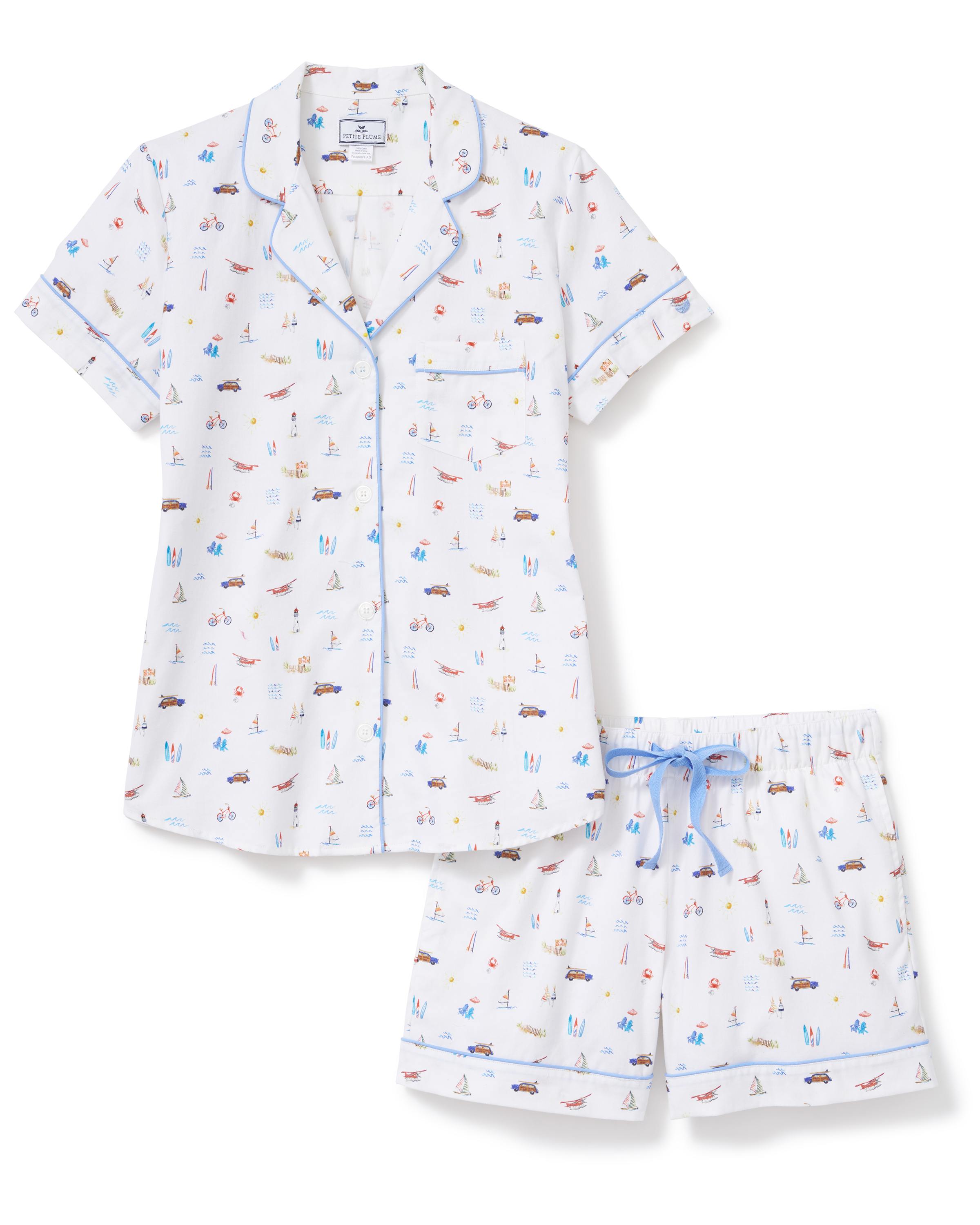 Women's Twill Short Sleeve Short Set in Summer Nostalgia