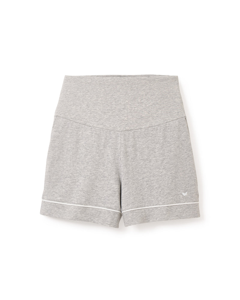 Women's Light Heather Grey Luxe Pima Cotton Maternity Shorts