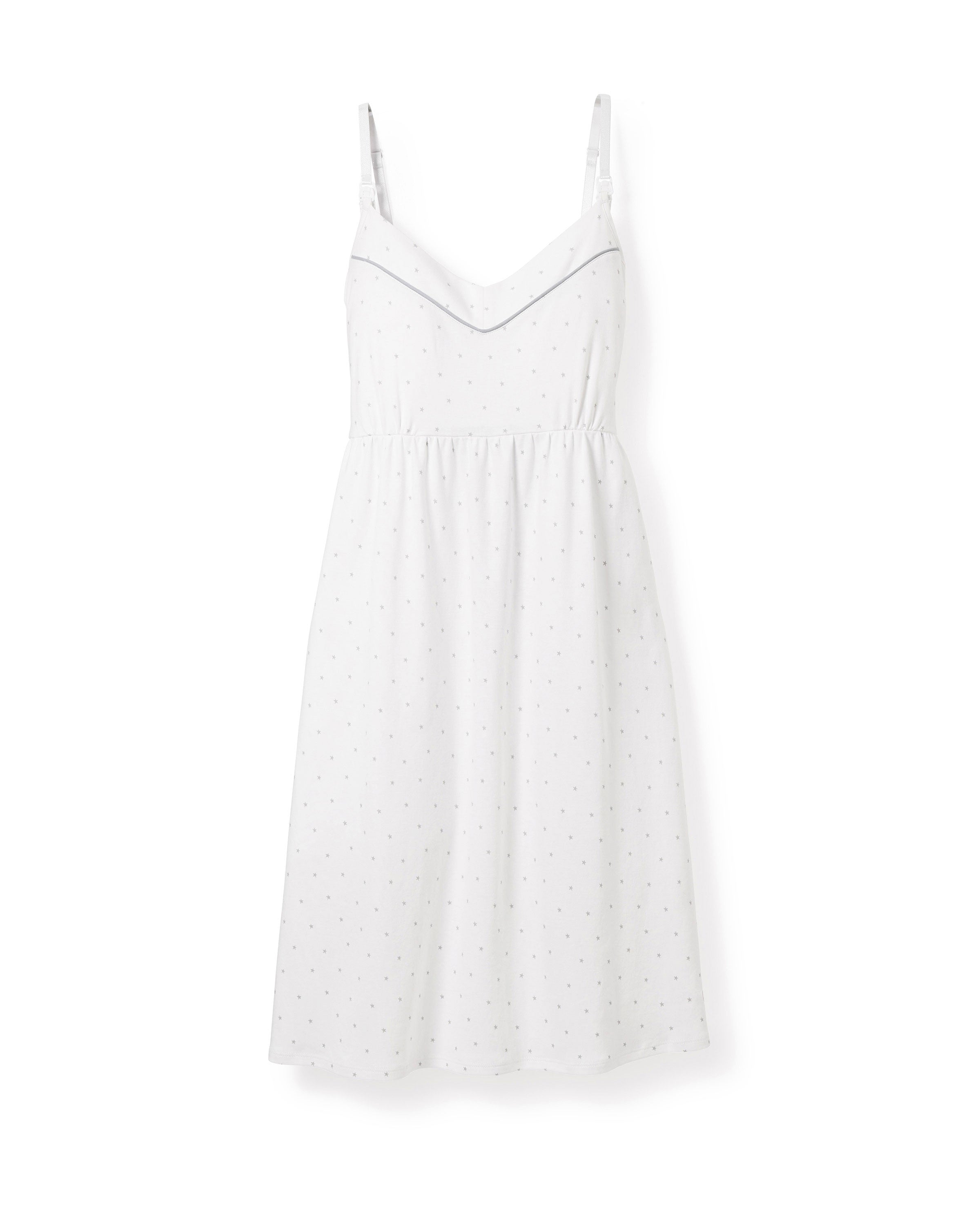 Petite Plume Women's Pima Maternity Nightgown in Grey Stars L Petite Plume Women's Pima Maternity Nightgown in Grey Stars L