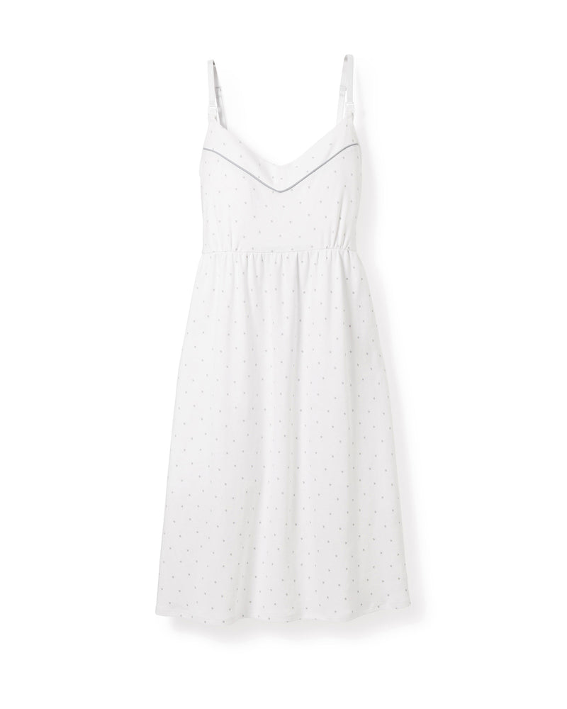 Luxe Pima Grey Stars Maternity Nightgown