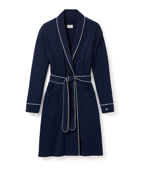 Luxe Pima Cotton Navy Maternity Robe