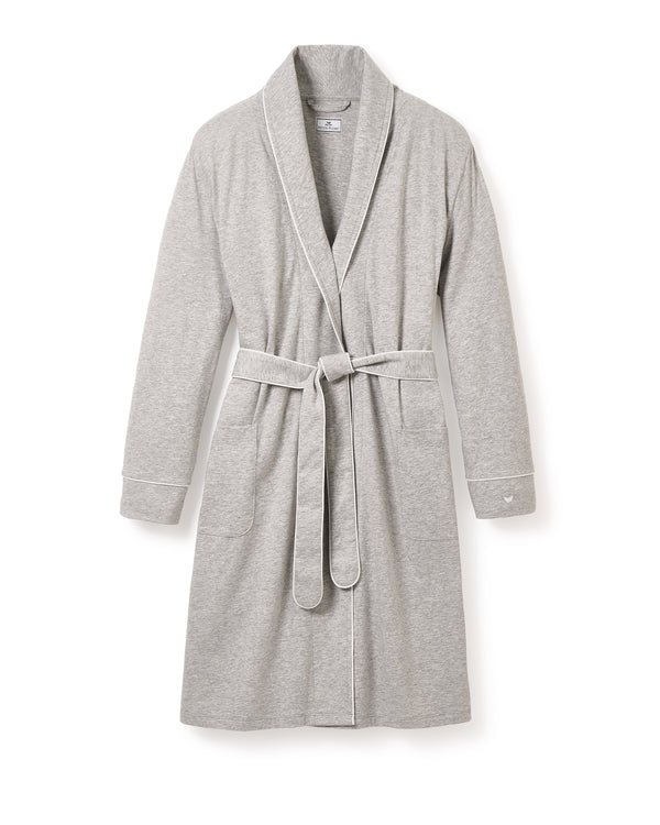 Luxe Pima Cotton Light Heather Grey Robe