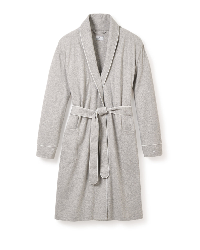 Luxe Pima Cotton Light Heather Grey Robe