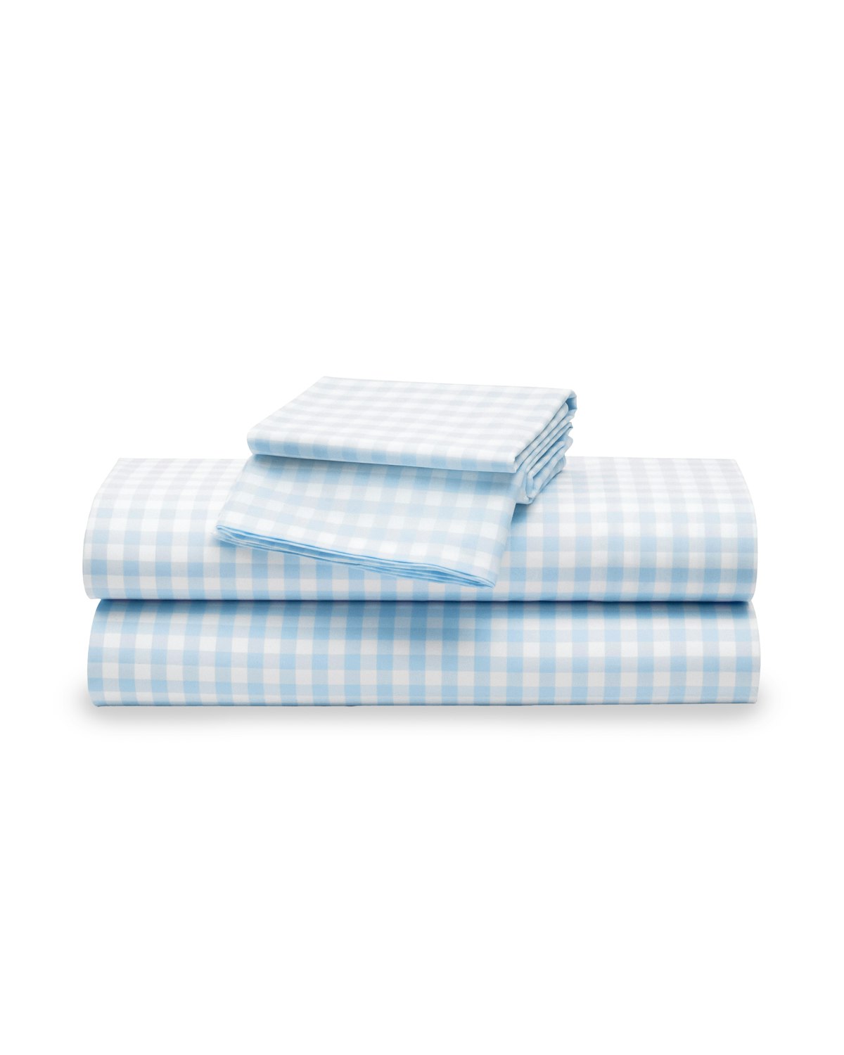 La Mer and Light Blue Gingham Bedding Set