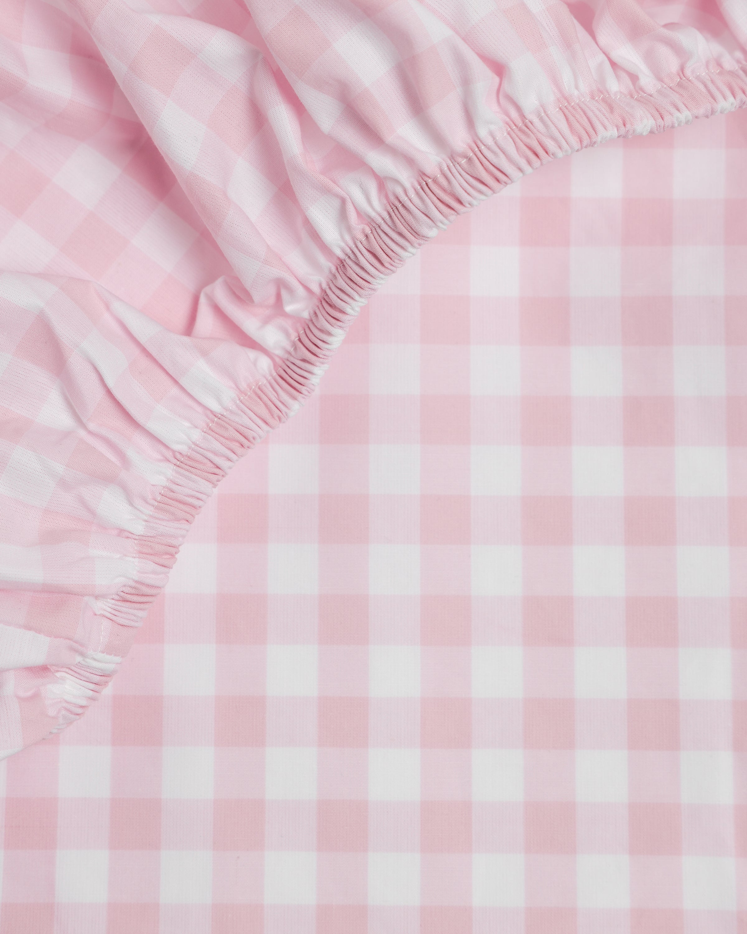 Luxe Premium Cotton Crib Sheet in Navy Gingham  in Pink Gingham#Color_Pink Gingham