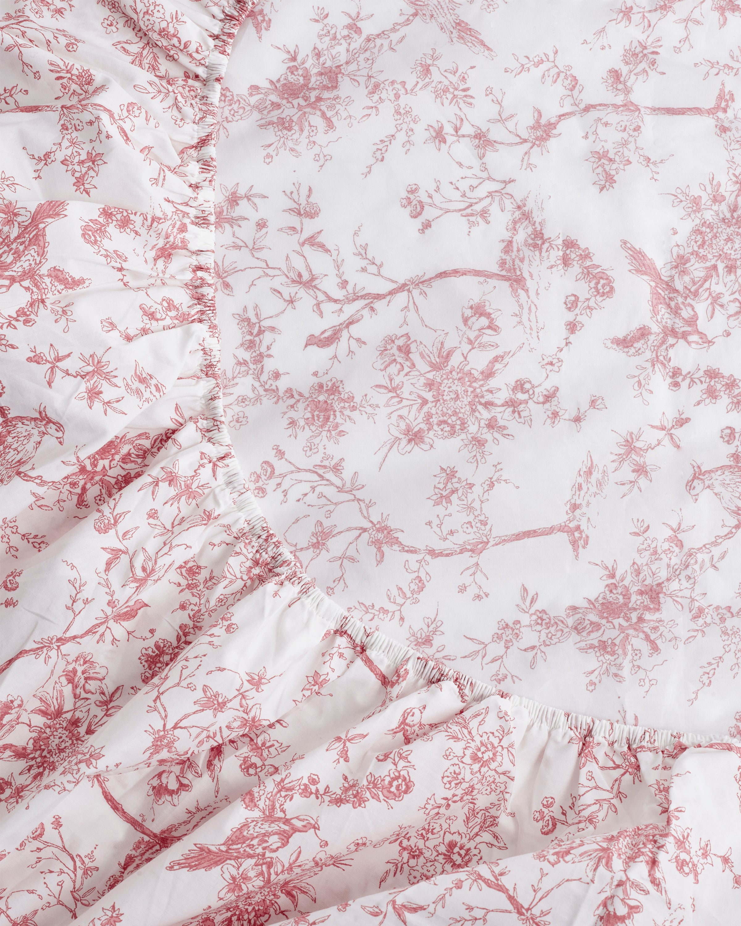 Luxe Premium Cotton Crib Sheet in Pink Timeless Toile