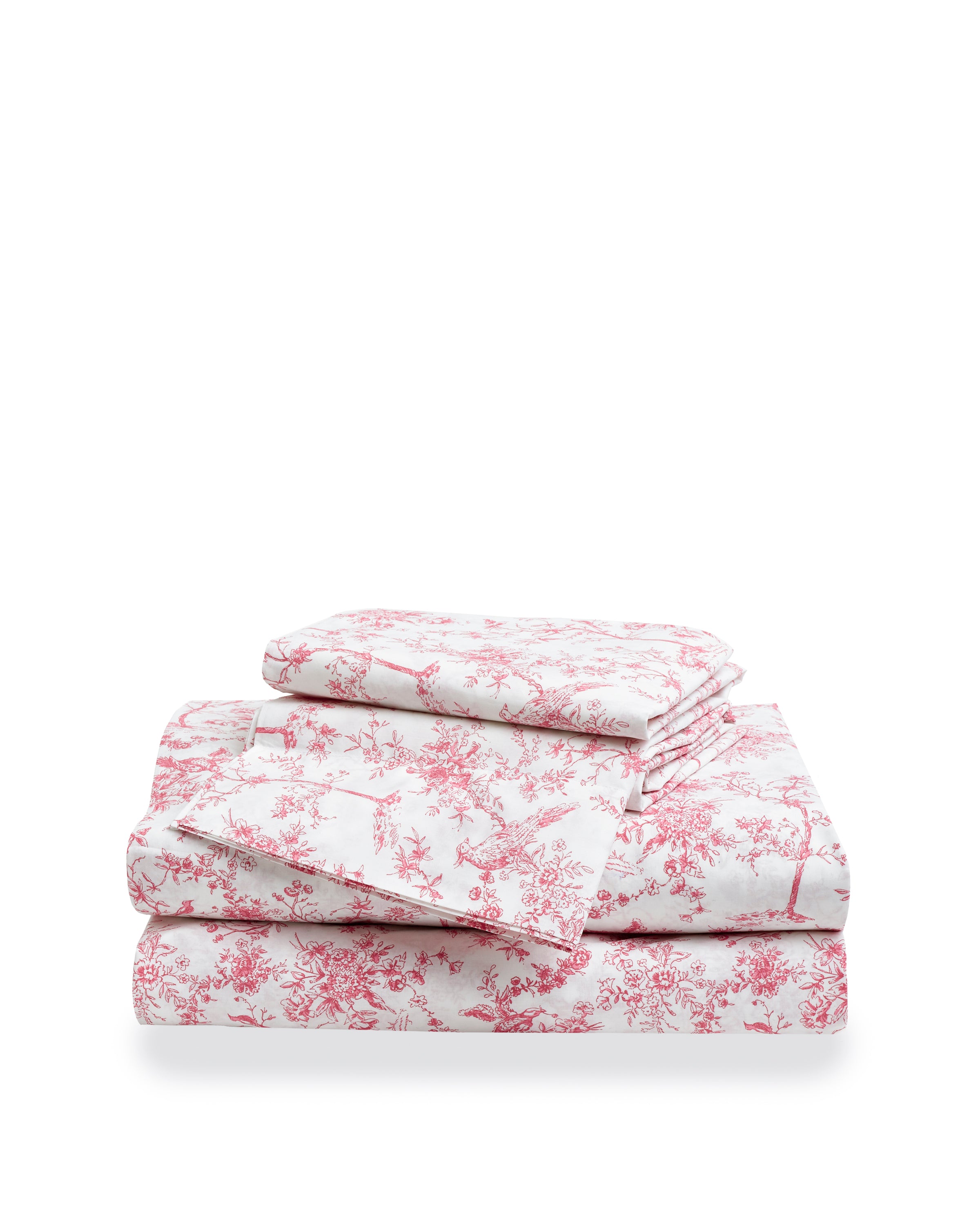Luxe Premium Cotton Sheets in Pink Timeless Toile