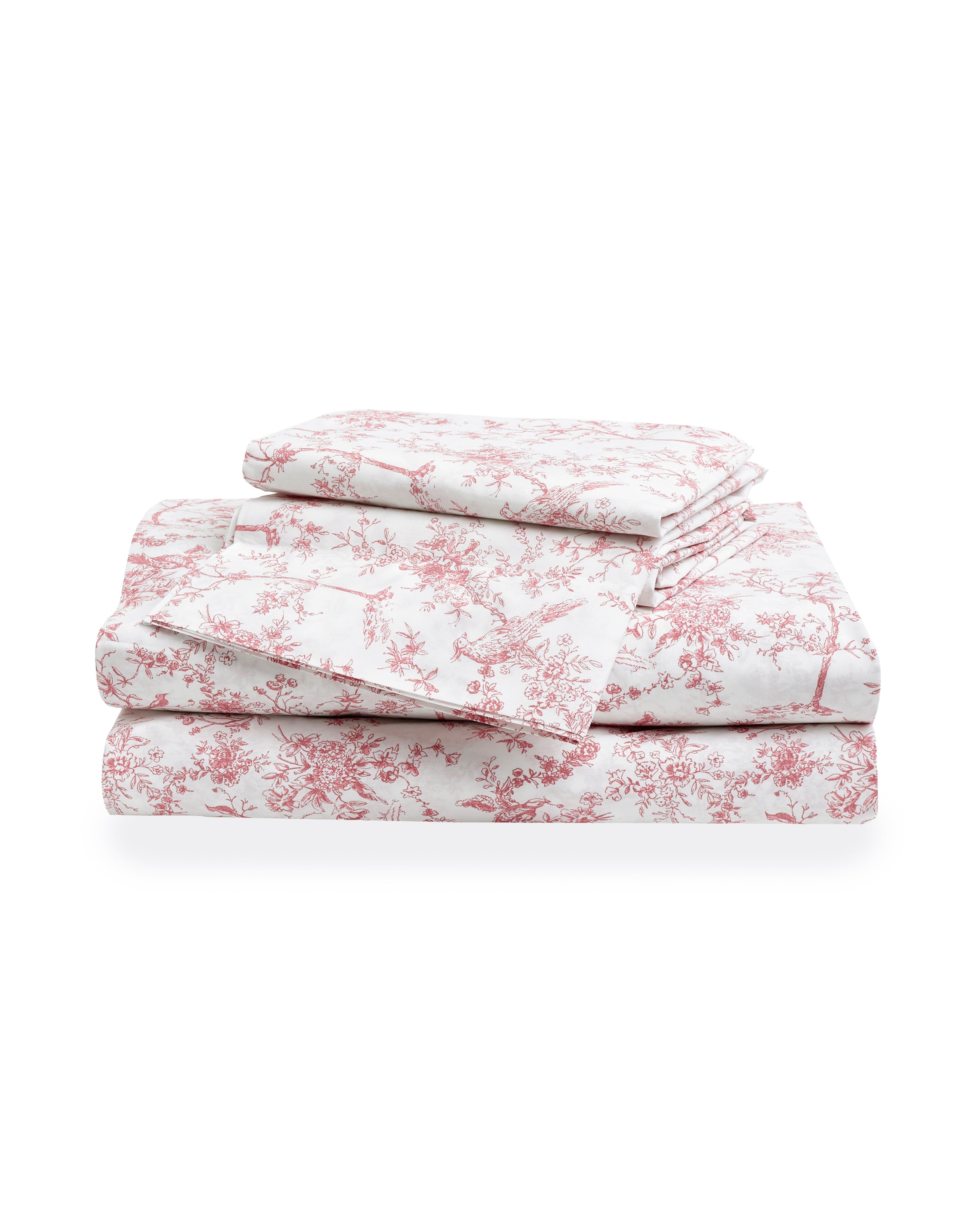 Luxe Premium Cotton Sheets in Pink Timeless Toile