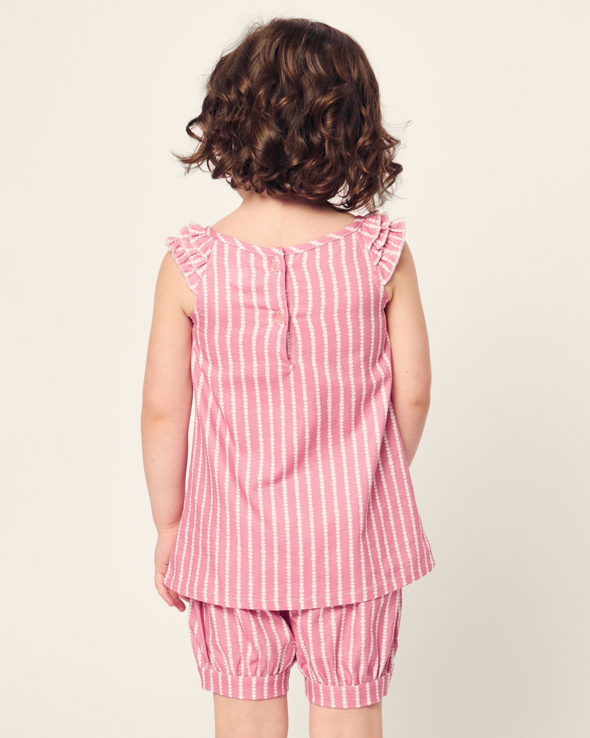 Girl's Twill Amelie Short Set in Love Lines in Love Lines#Color_Love Lines