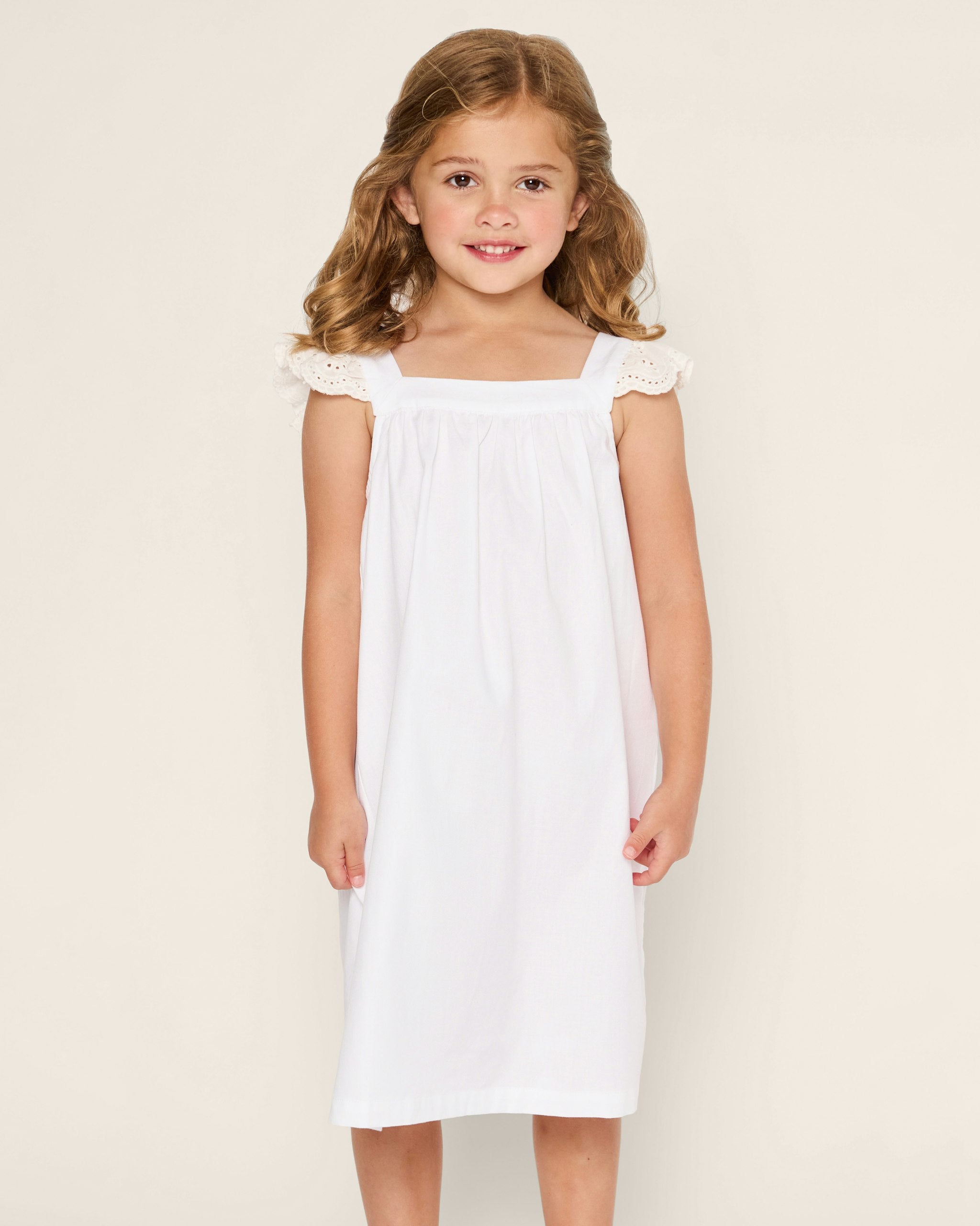Girl's Twill Clara Nightgown in White in White#Color_White