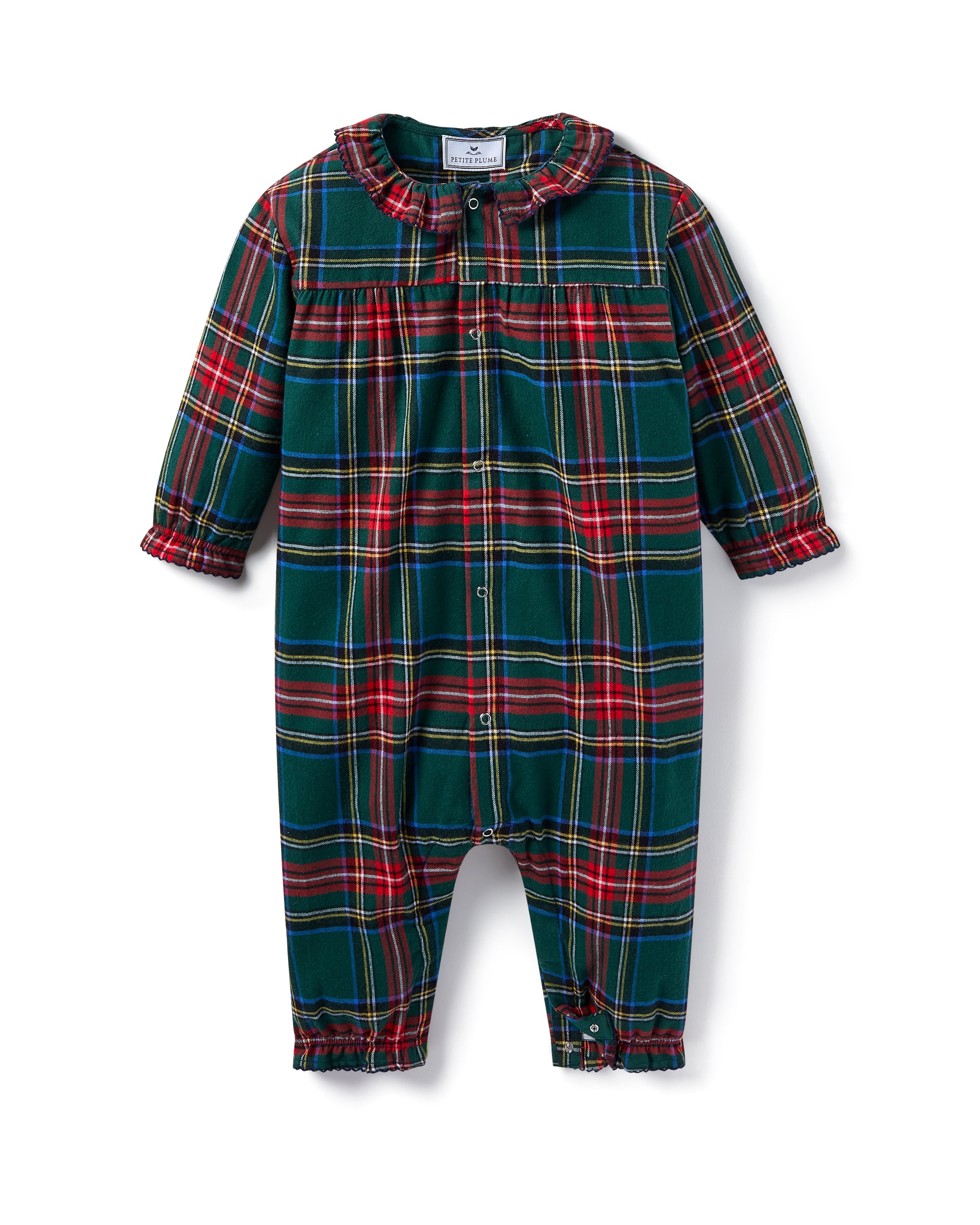 Baby's Brushed Twill Madeline Romper in Kensington Tartan