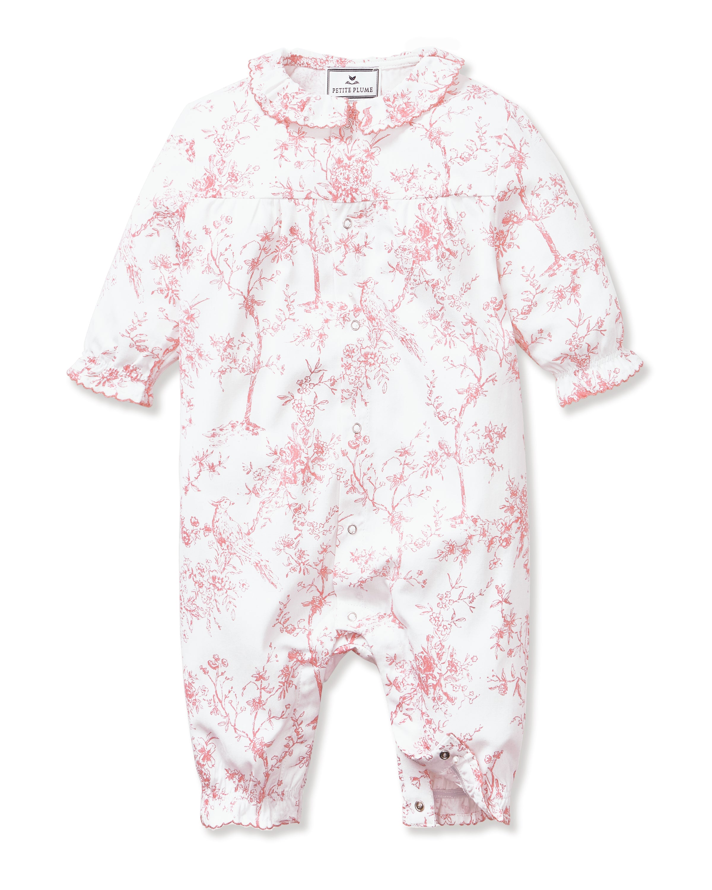 Baby's Twill Madeline Romper in Pink Timeless Toile