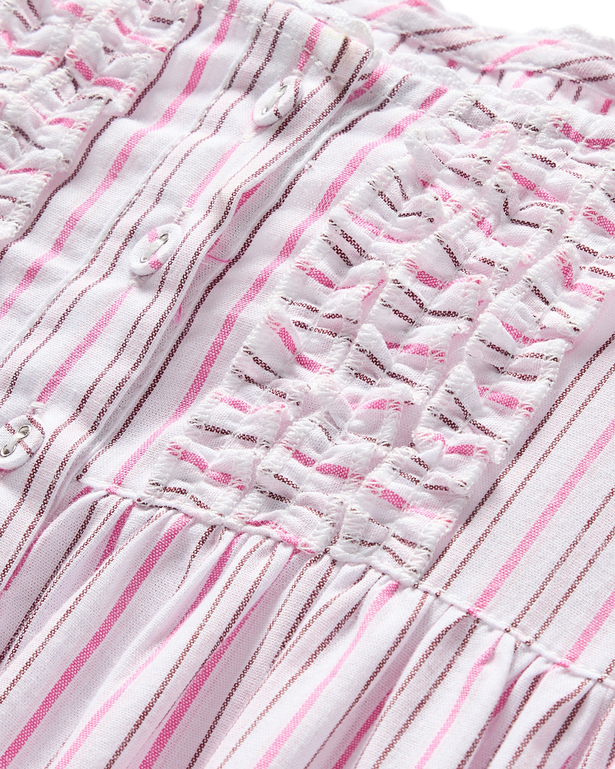 Girl's Twill Charlotte Nightgown in Lavender French Ticking in Blush Boulevard#Color_Blush Boulevard