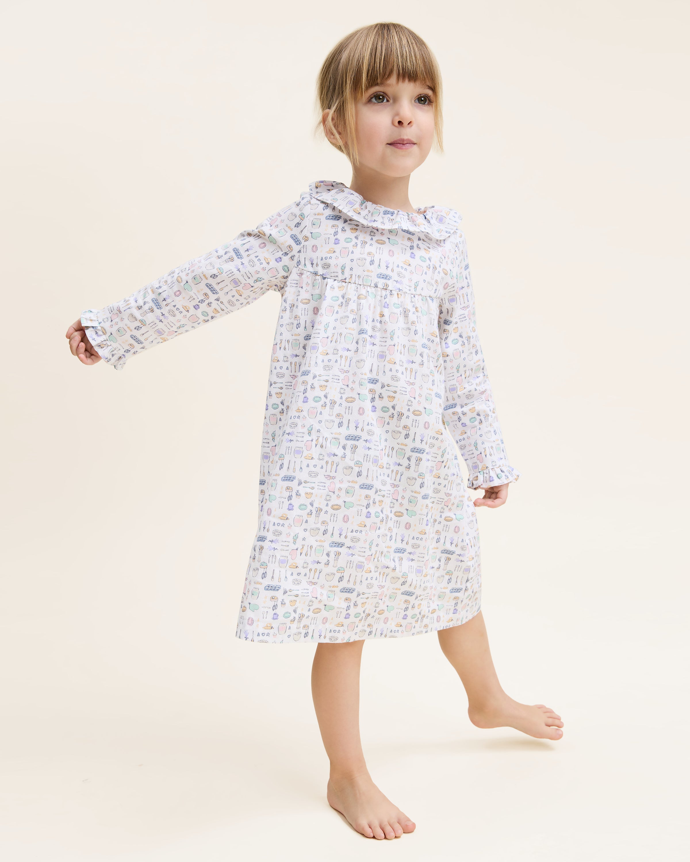 Kid's Twill Scarlett Nightgown in Baking Spirits Bright