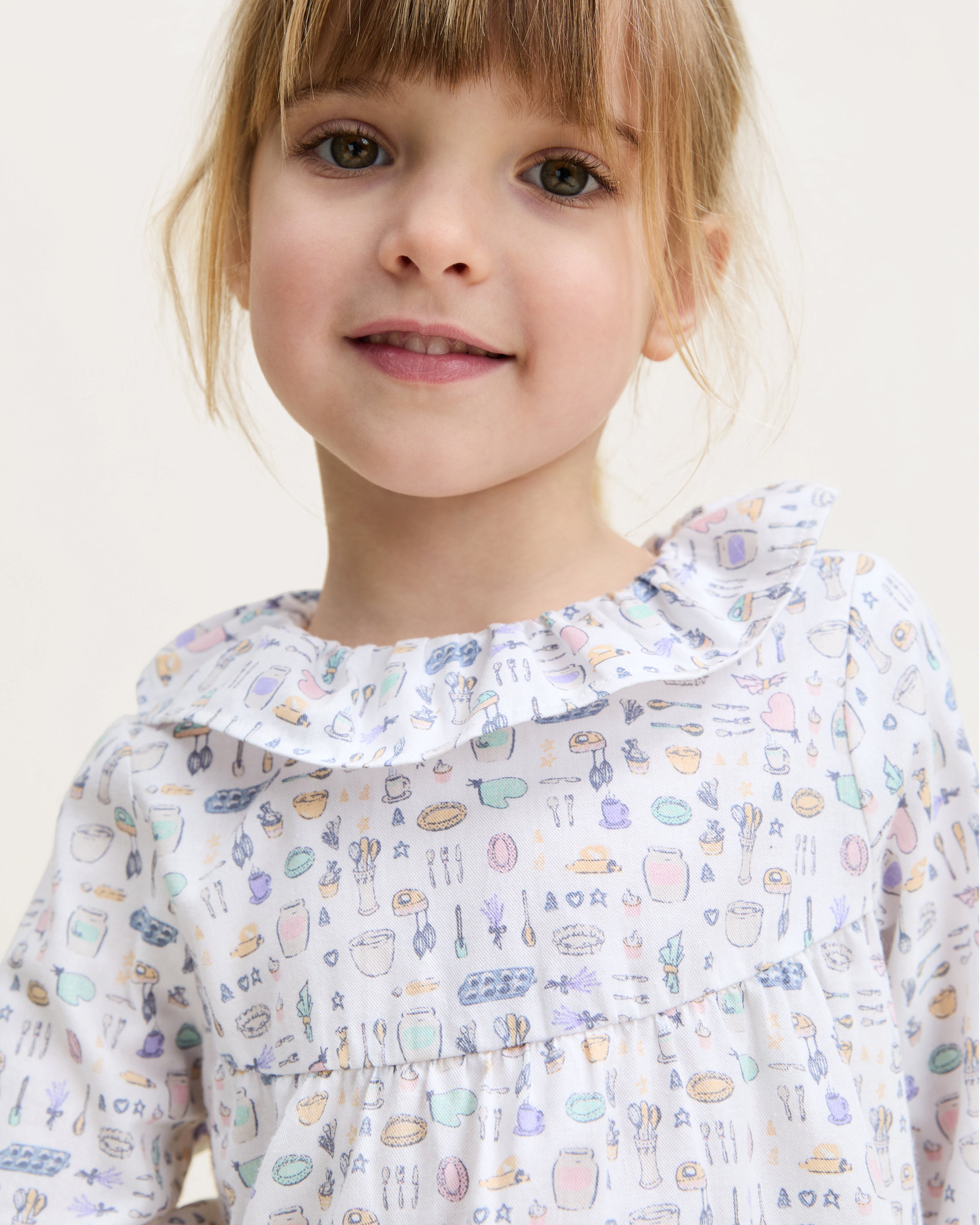 Kid's Twill Scarlett Nightgown in Baking Spirits Bright
