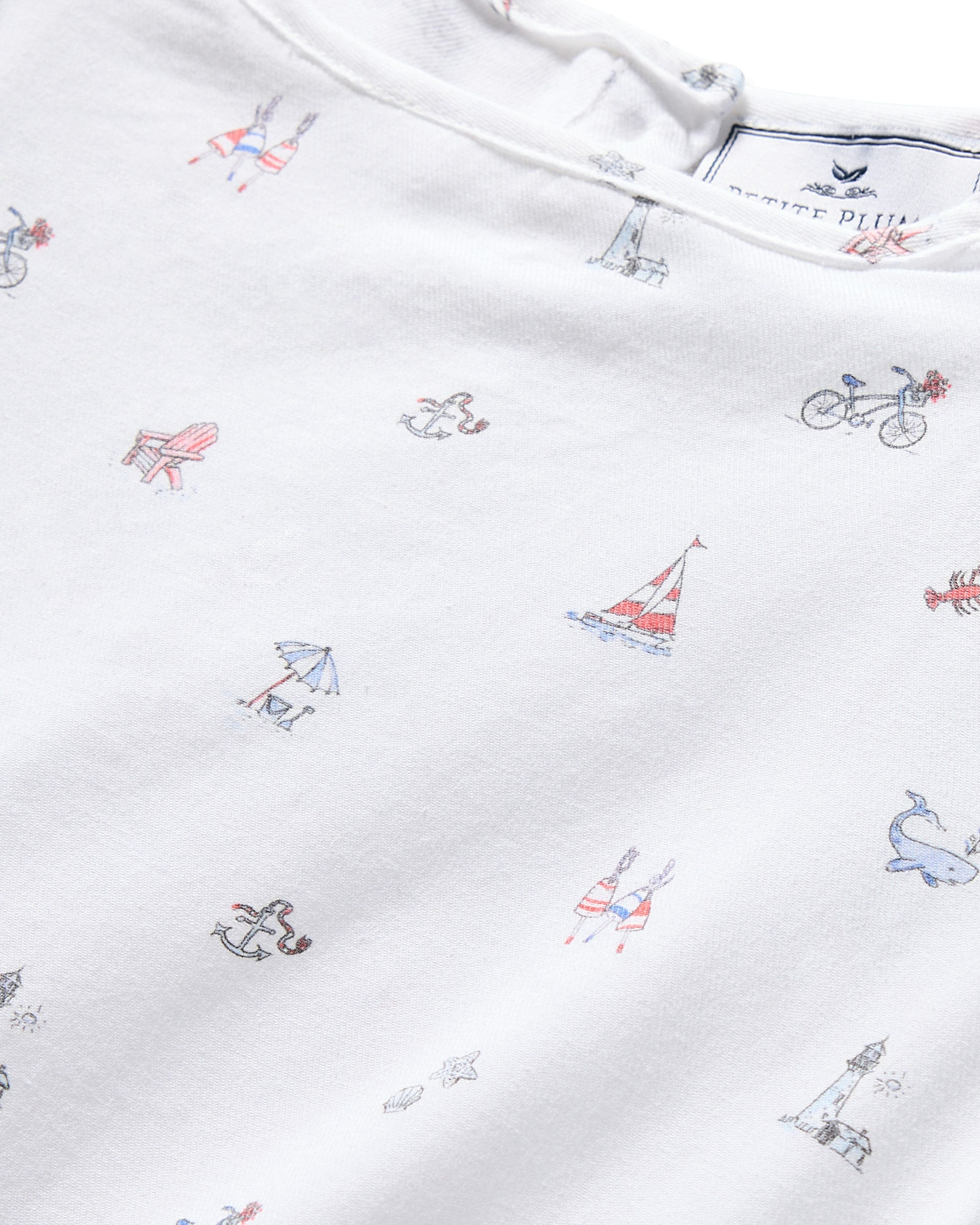 Girl's Twill Amelie Nightgown in Buzzing Bees in Coastal Charms#Color_Coastal Charms