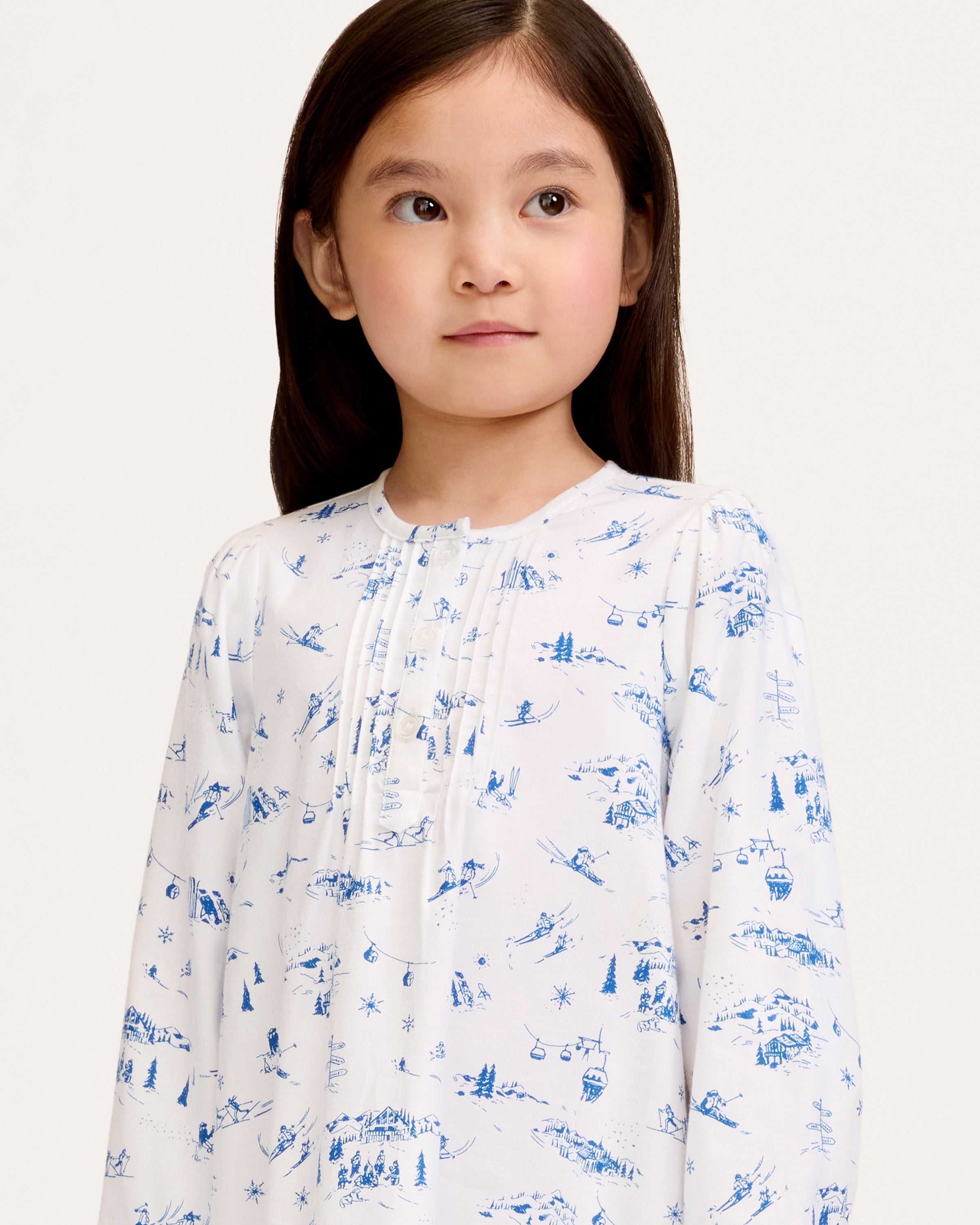Girl's Twill Beatrice Nightgown in Chalet Toile