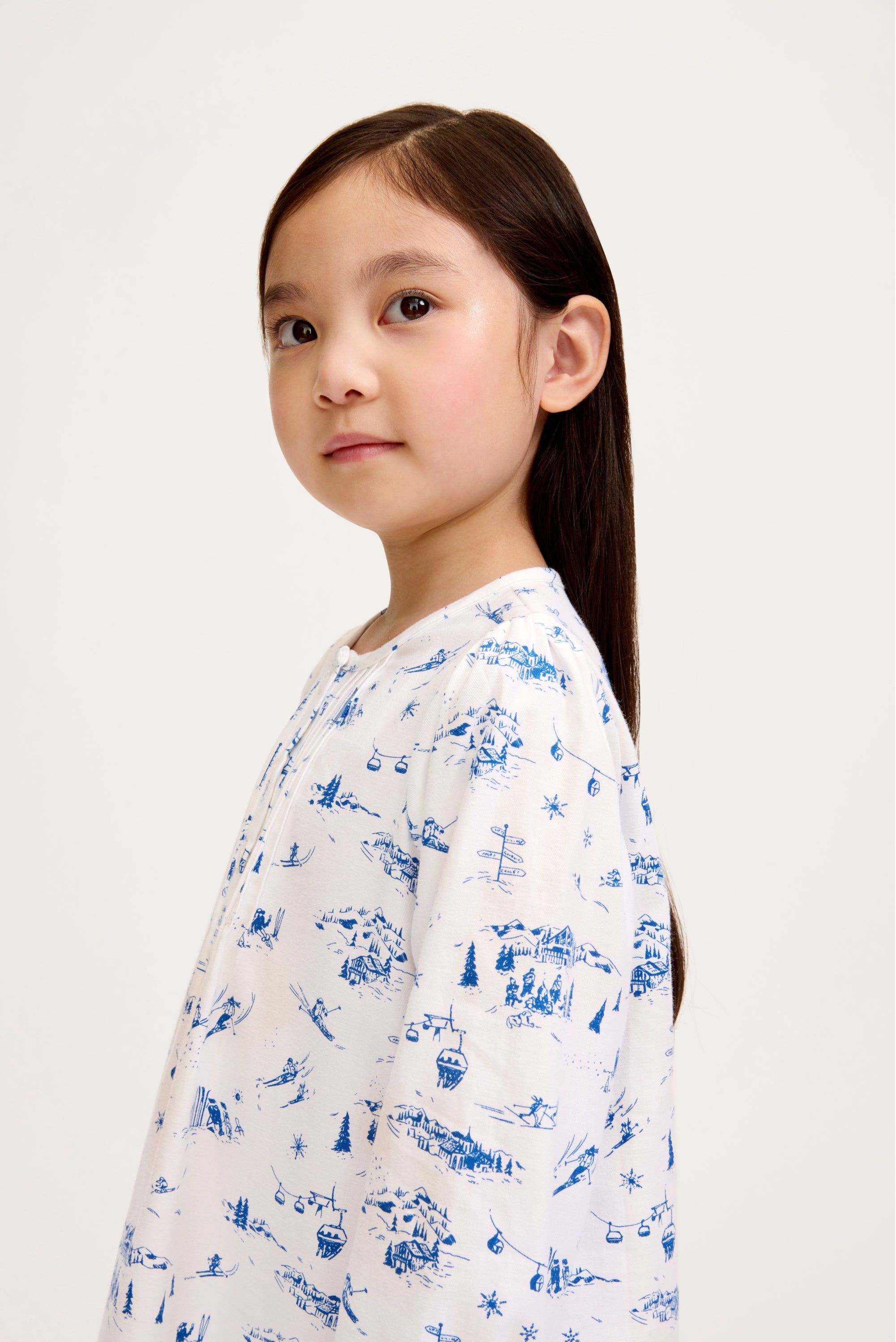 Girl's Twill Beatrice Nightgown in Chalet Toile