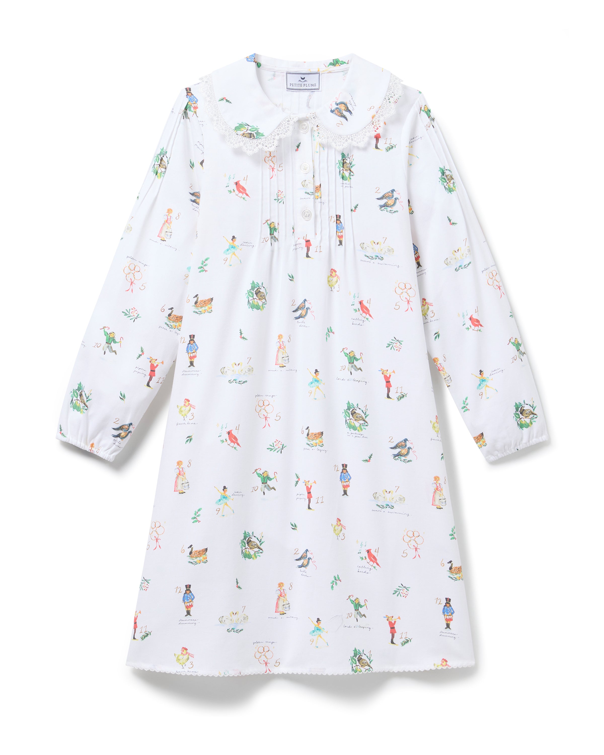 Girl's Twill Lola Nightgown in 12 Days of Christmas