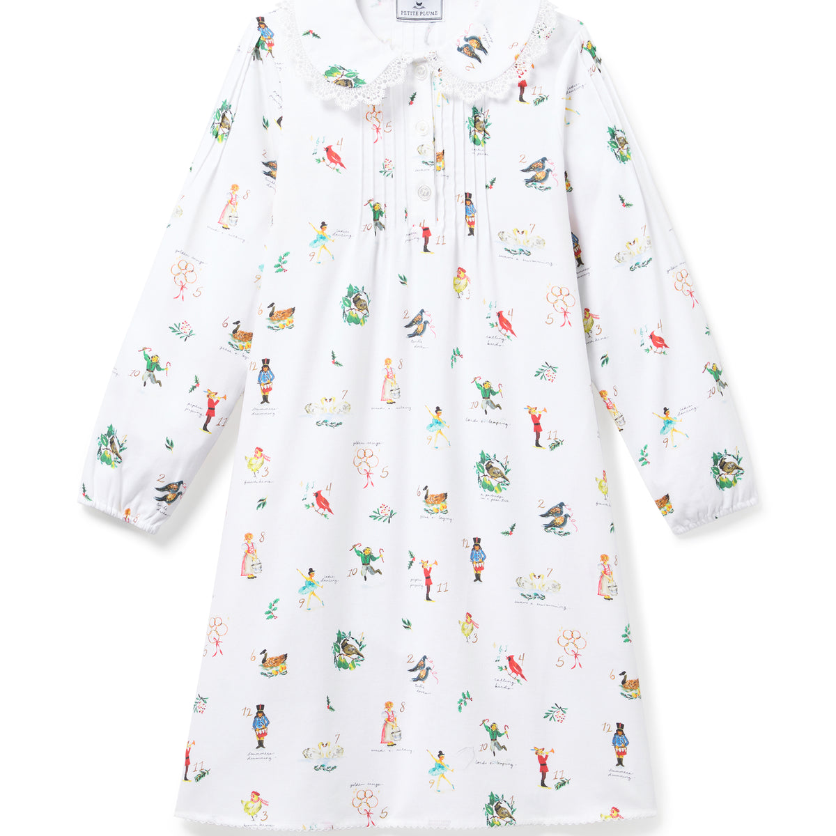white christmas dresses Girl's Twill Lola Nightgown in 12 Days of Christmas