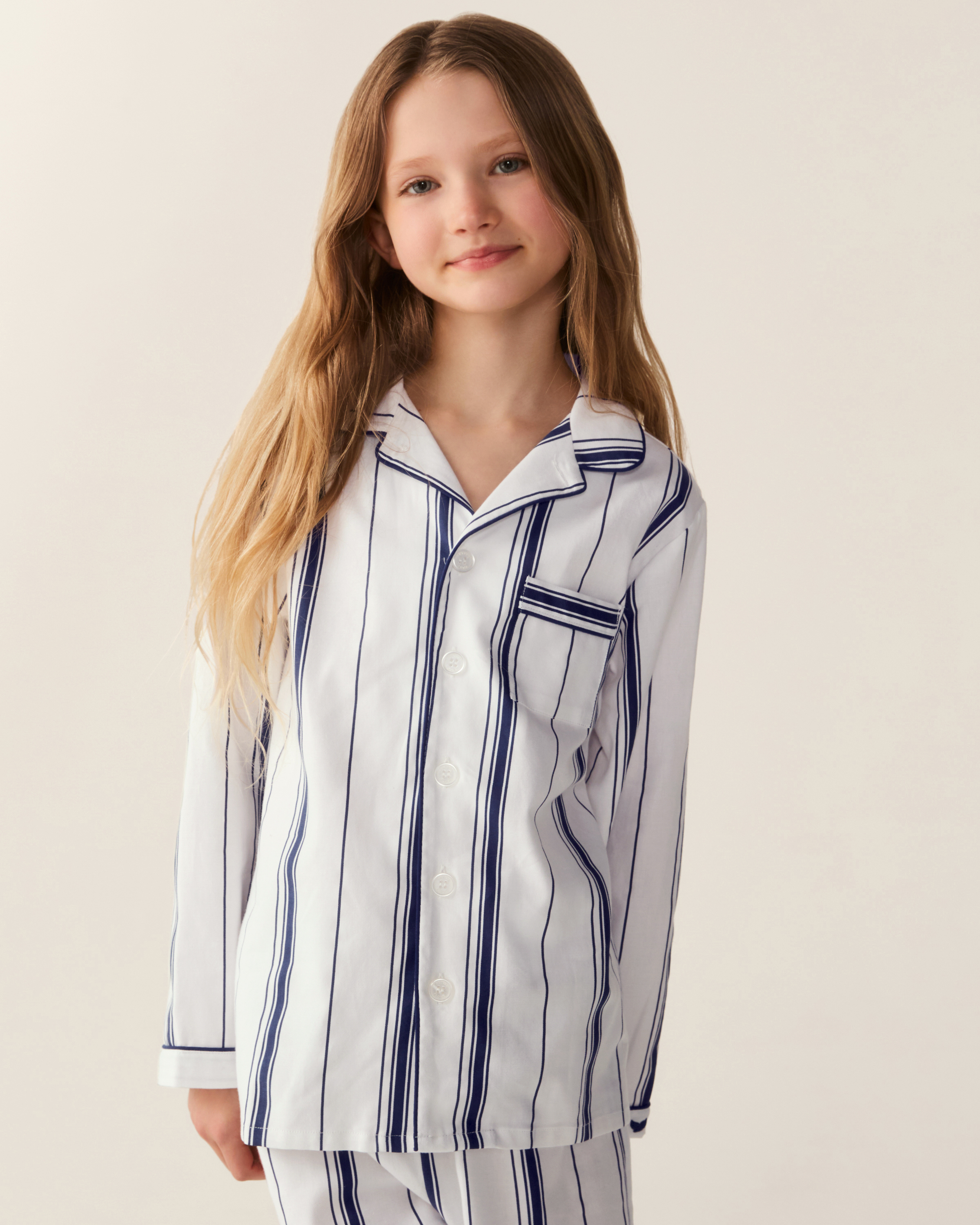 Kid's Twill Pajama Set in Parlor Stripe