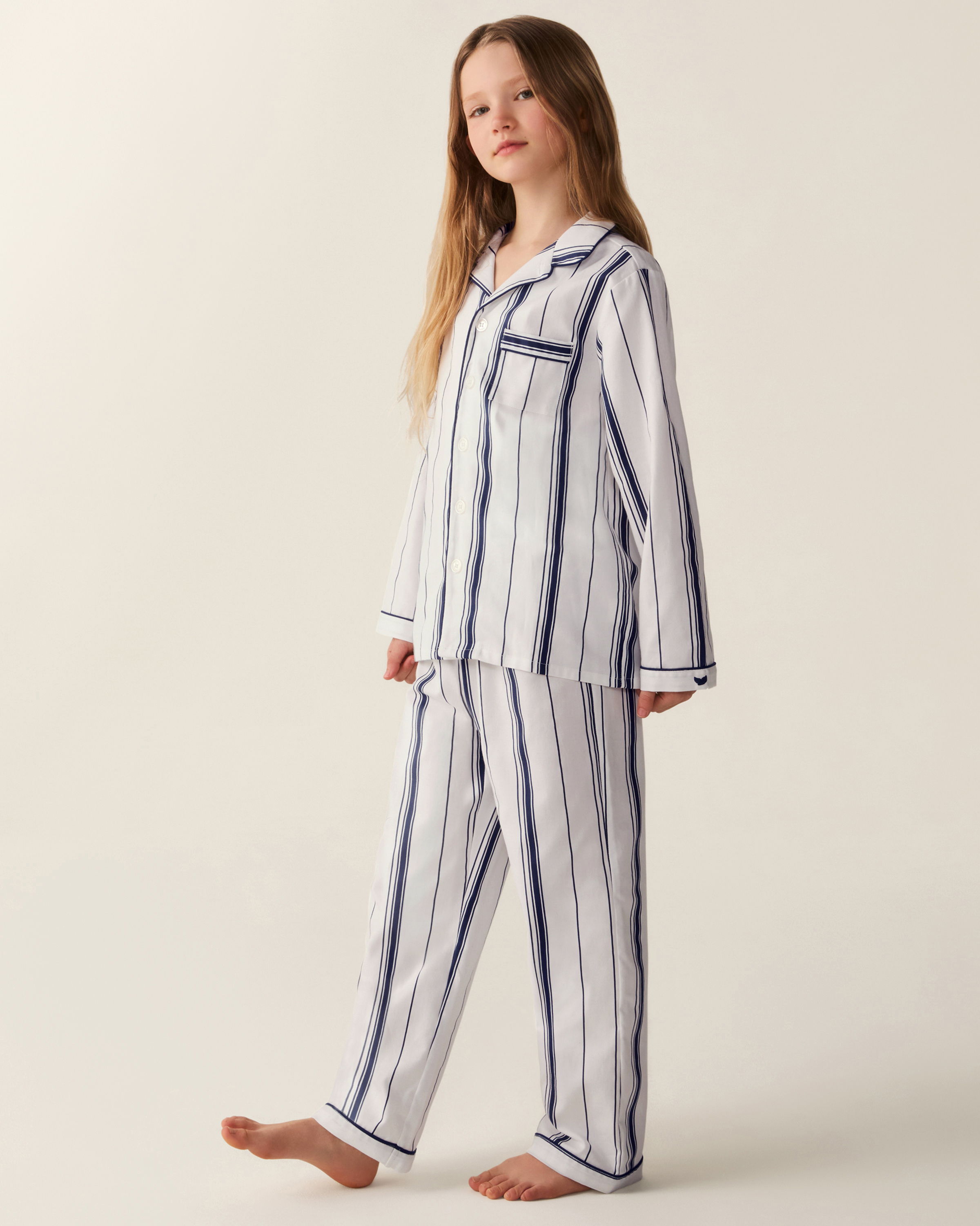Kid's Twill Pajama Set in Parlor Stripe