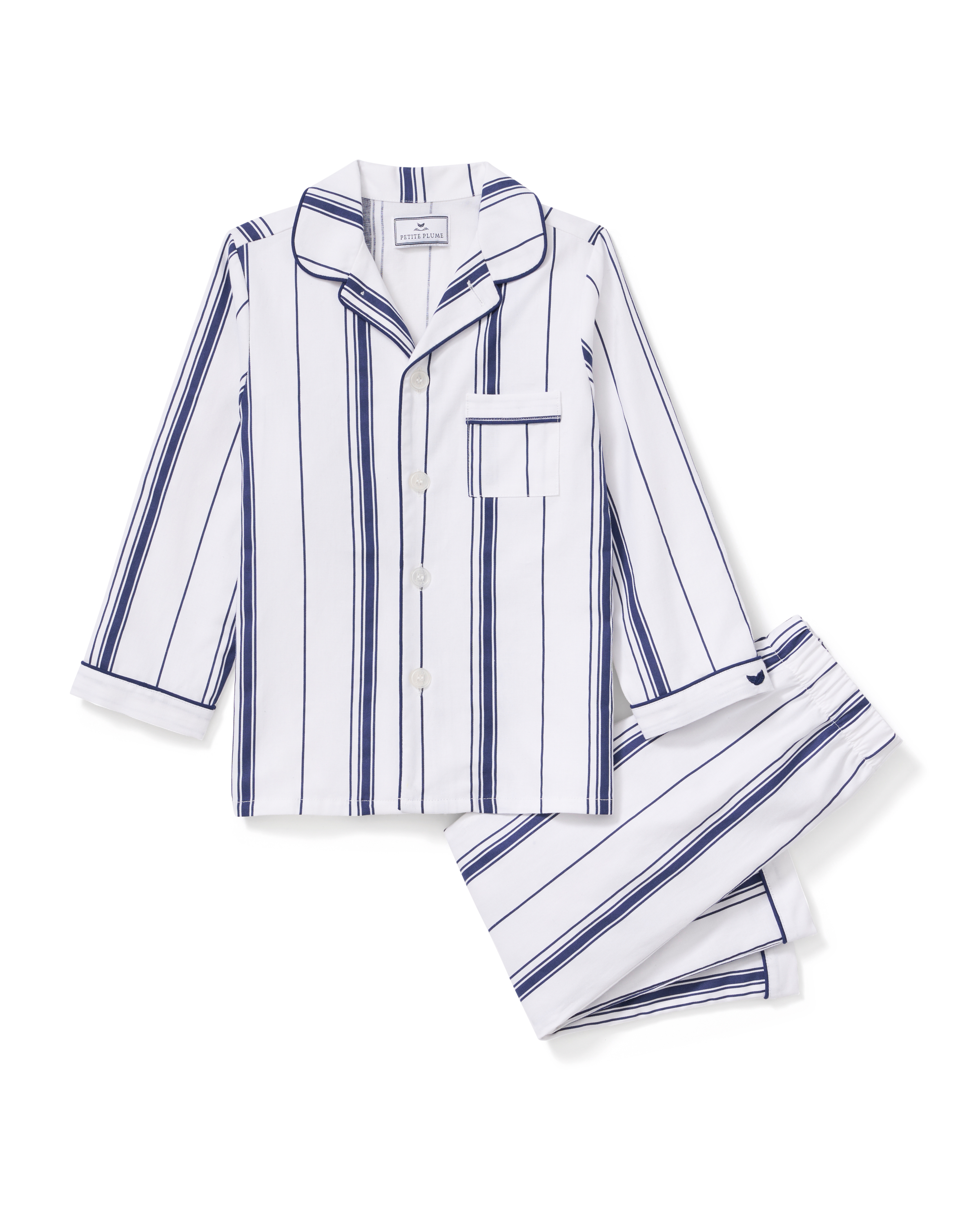 Kid's Twill Pajama Set in Parlor Stripe